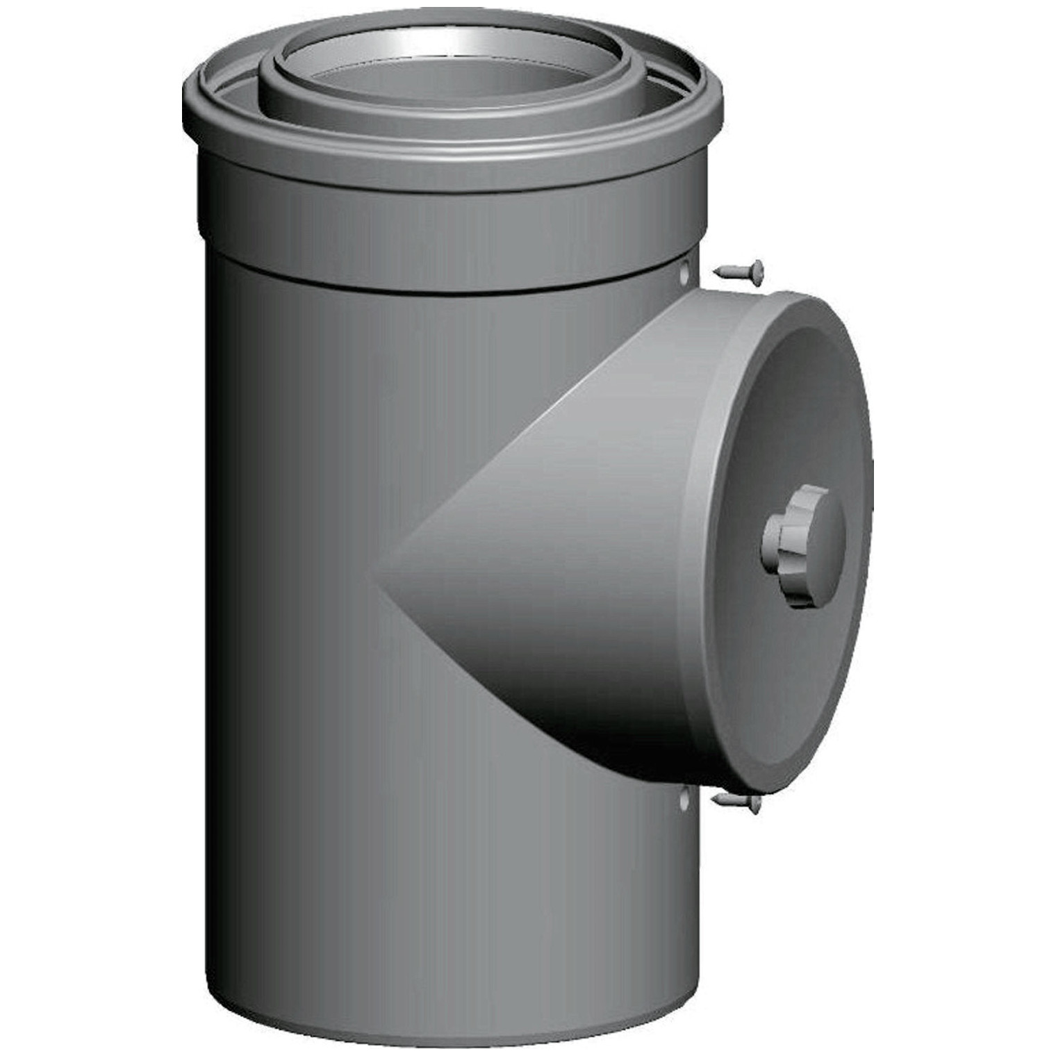 WOLF Revisionsrohr konzentrisch DN110/160 250mm Schnellverschluss steckbar weiß 2651552