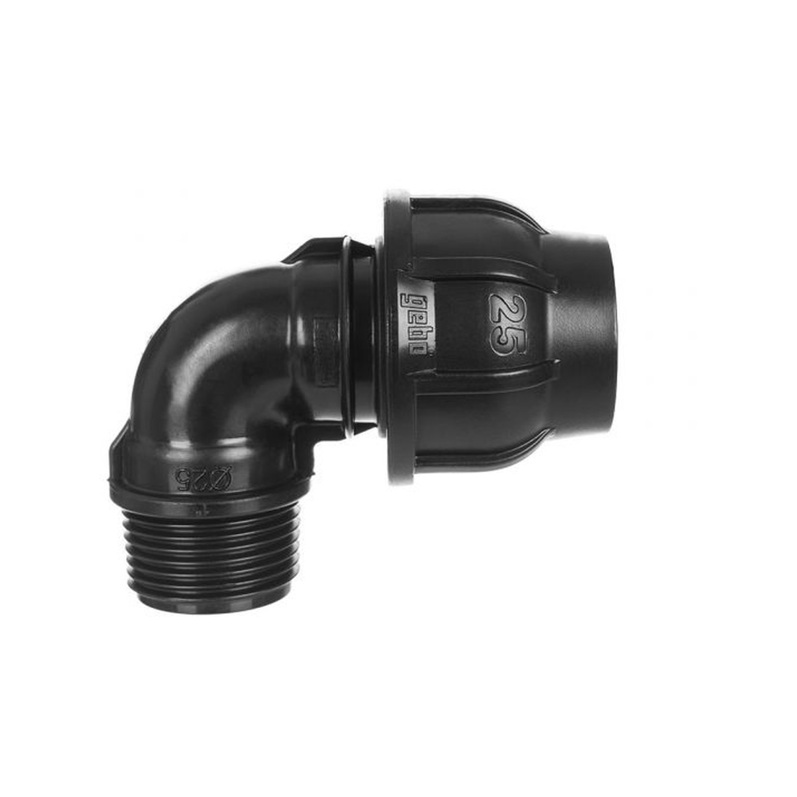 GEBO Klemmverbinder Übergangswinkel Typ-PWA 63 mm x 2 Zoll 90 Grad i-AG PP-B NBR-Dichtung DVGW 13096306