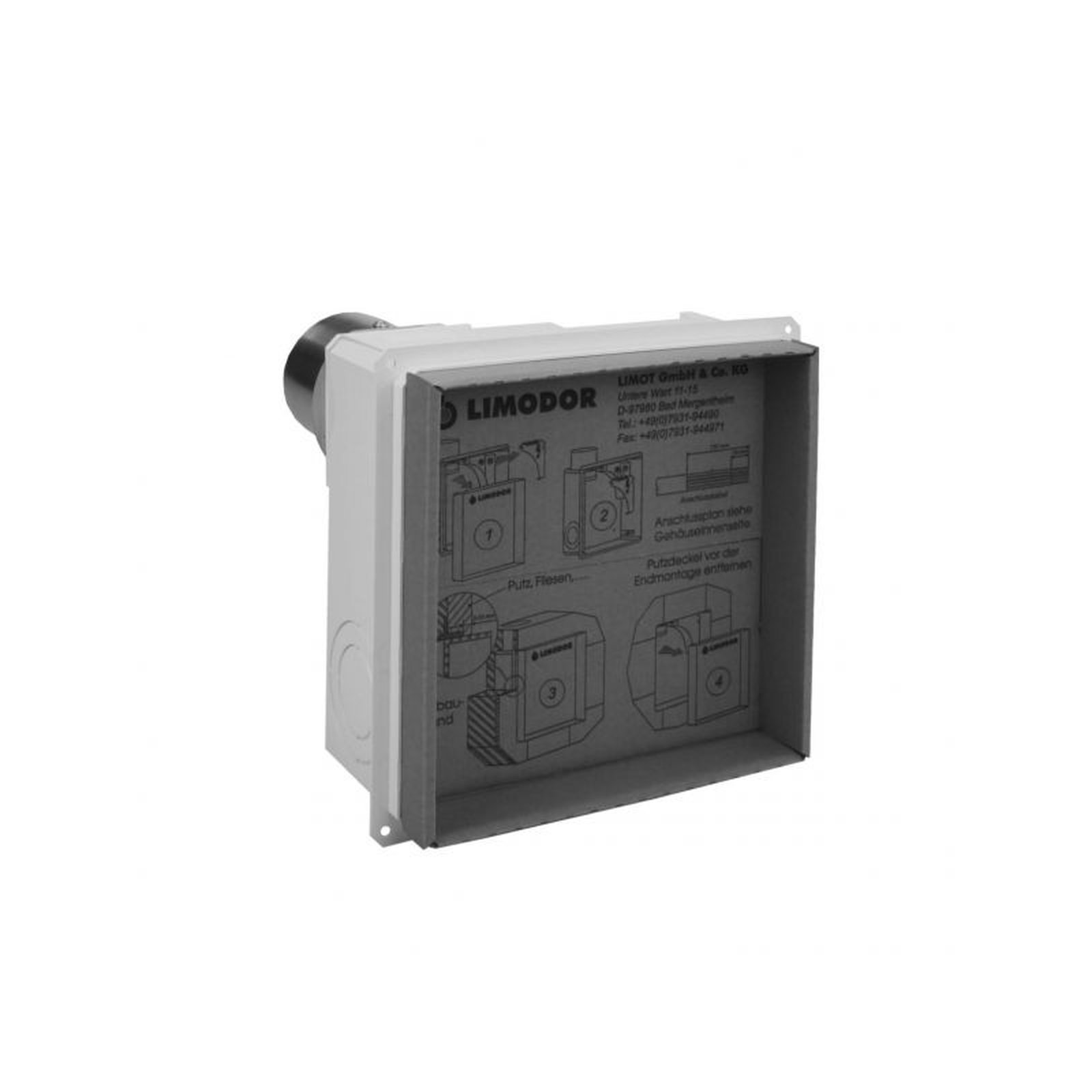 Limodor Einbaukasten compact/H-K-AP Ausblas hinten NW 80 Brandschutz Rückschlagklappe 83100