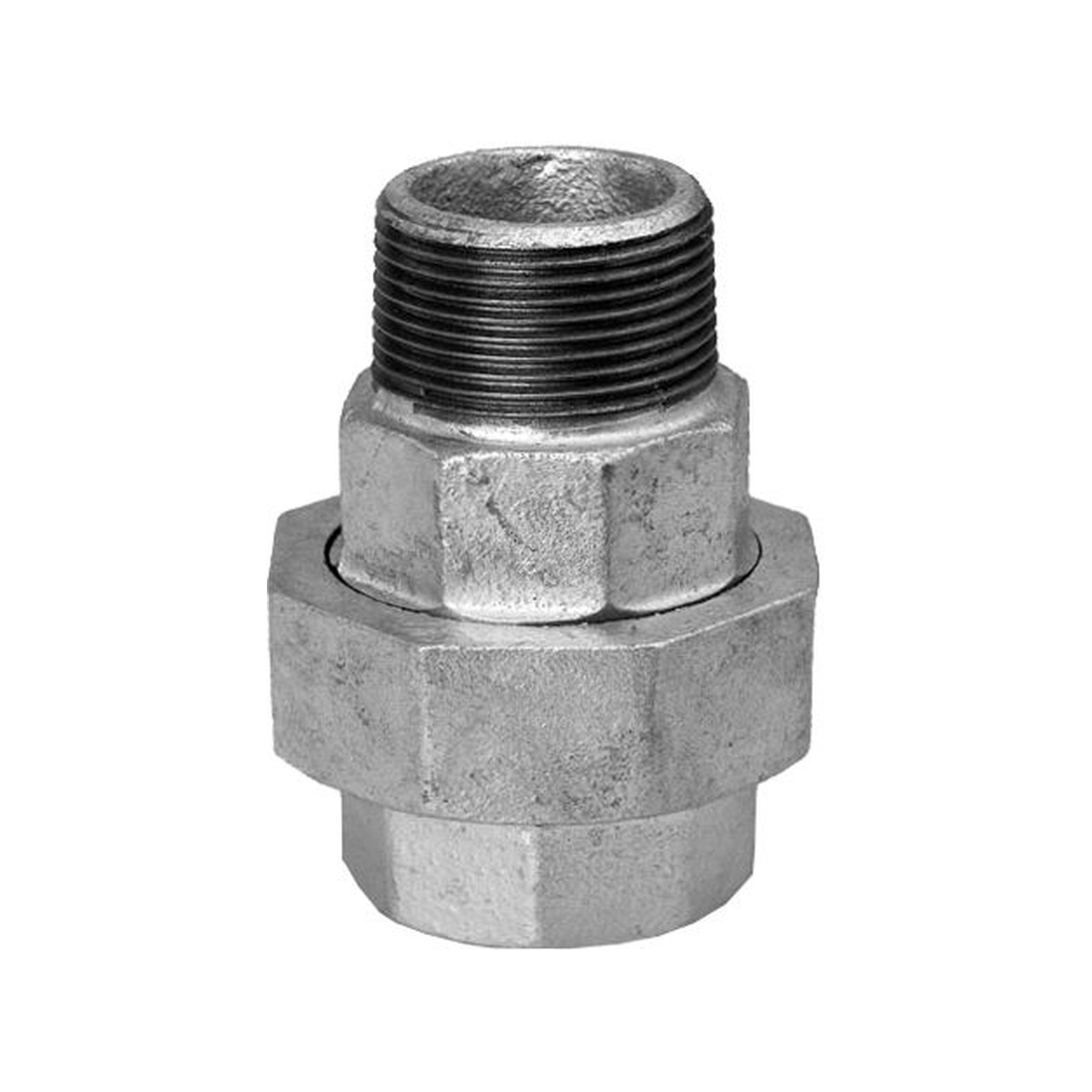 Schmidt Temperguss Verschraubung 331 DN 15 1/2 Zoll flachdichtend Innengewinde Aussengewinde verzinkt 13331015