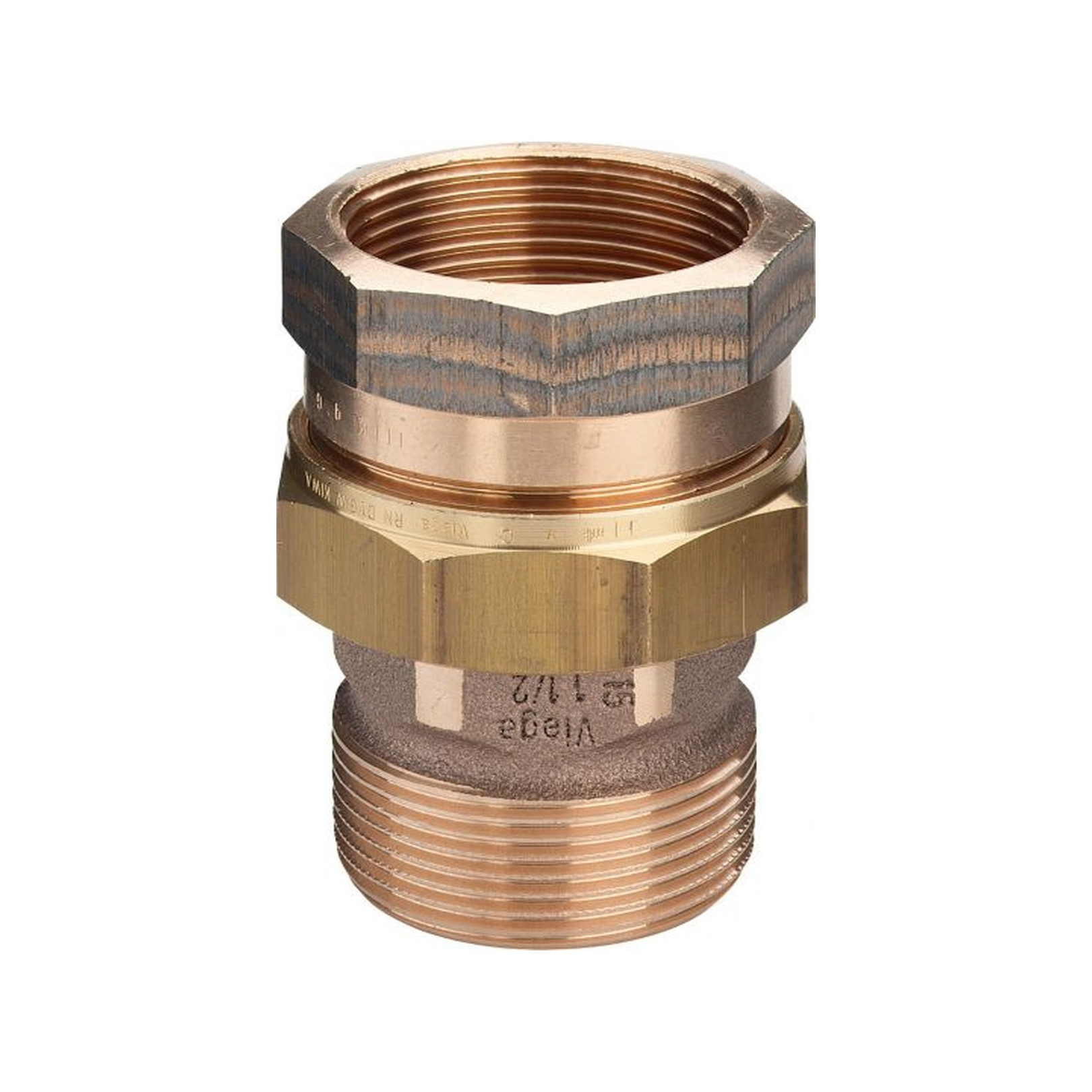 VIEGA Gewindefitting Rotguss Verschraubung 3331 DN10 3/8 Zoll IGxAG flachdichtend 25 bar 282370