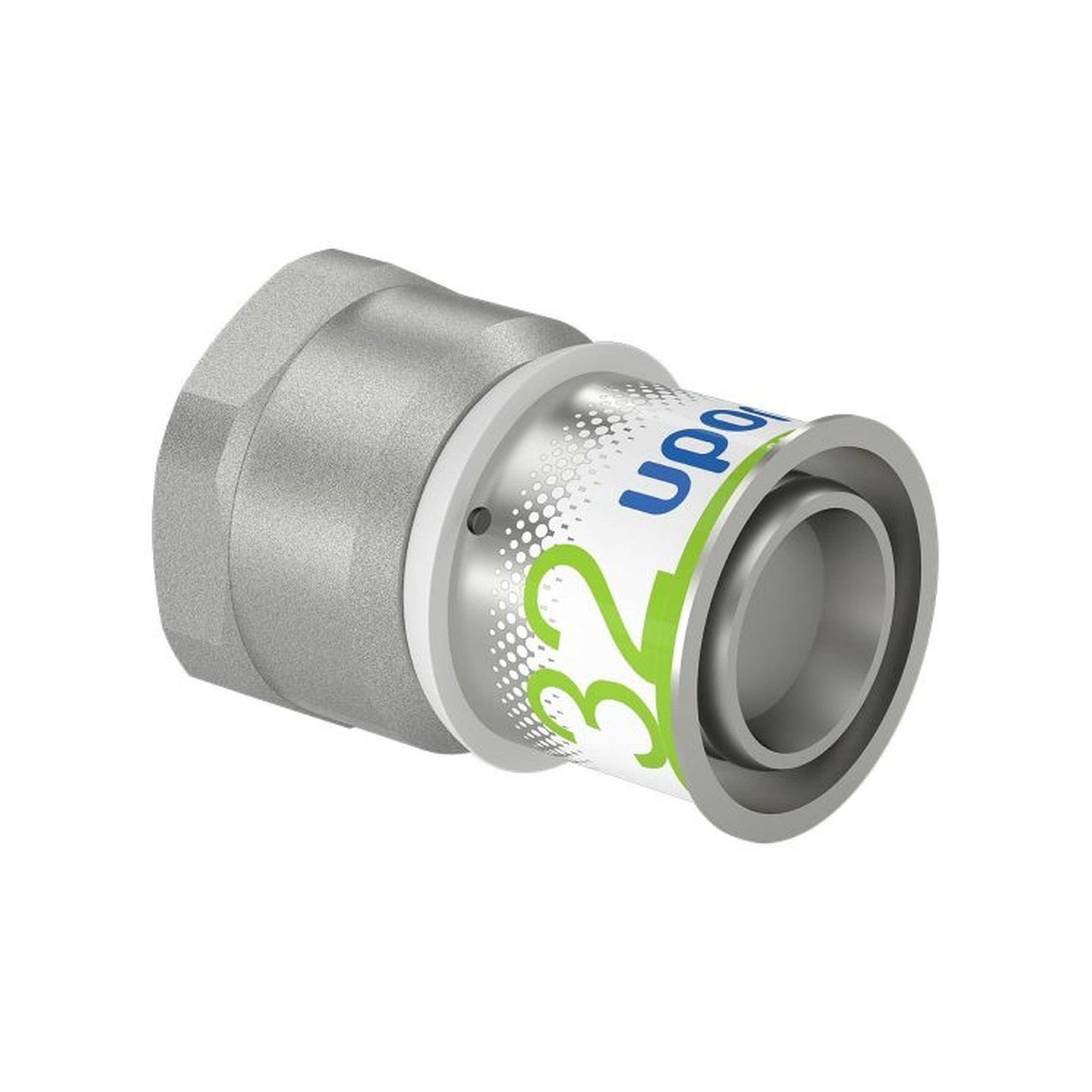 Uponor S-Press PLUS Übergangsmuffe 32mm DN25 IG Edelstahlpresshülse PPSU Messing verzinnt 1070521
