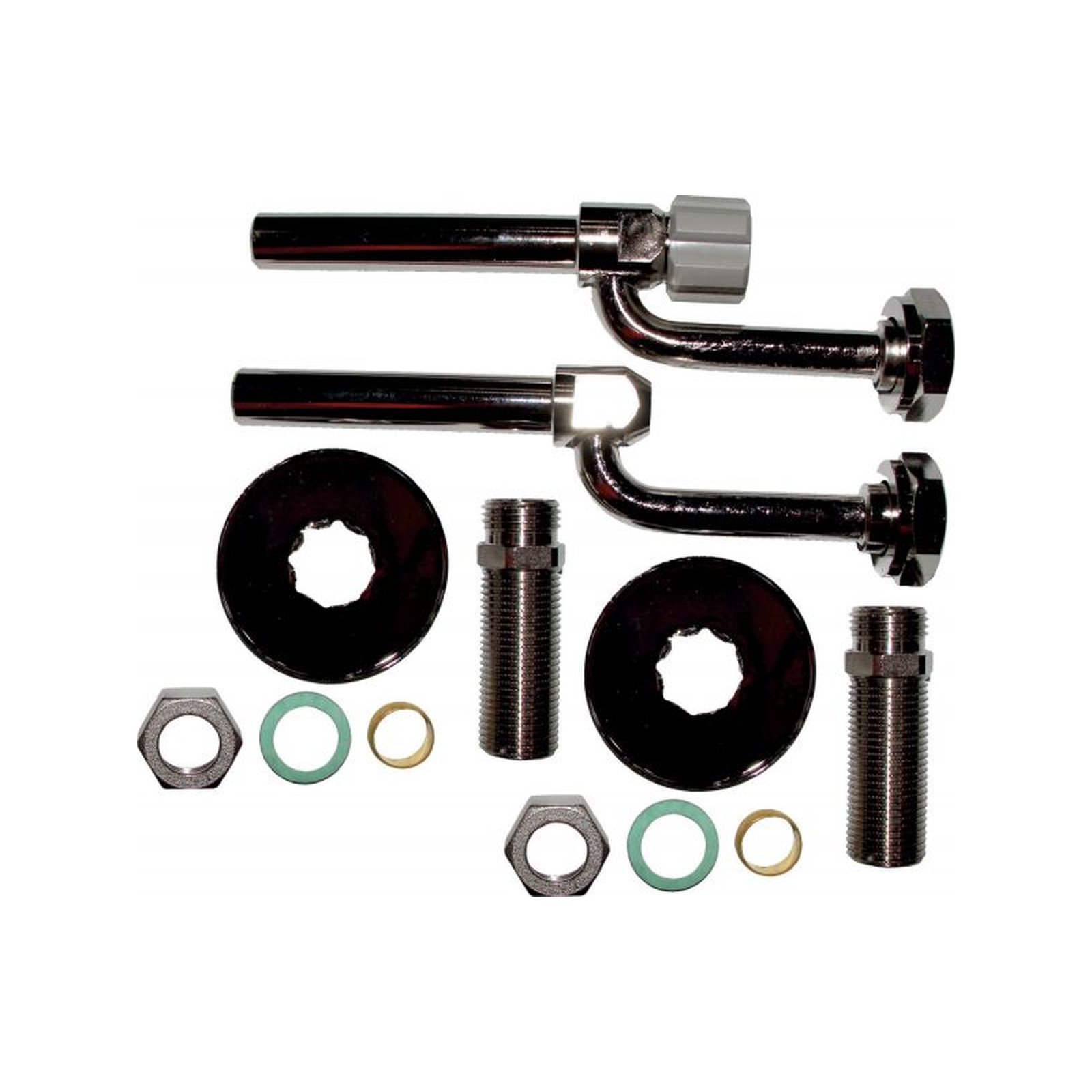 Wolf Anschlussteile Gaskombithermen Unterputzinstallation Warmwasser Kaltwasser 1/2 Zoll Absperrventil verchromt 2071678