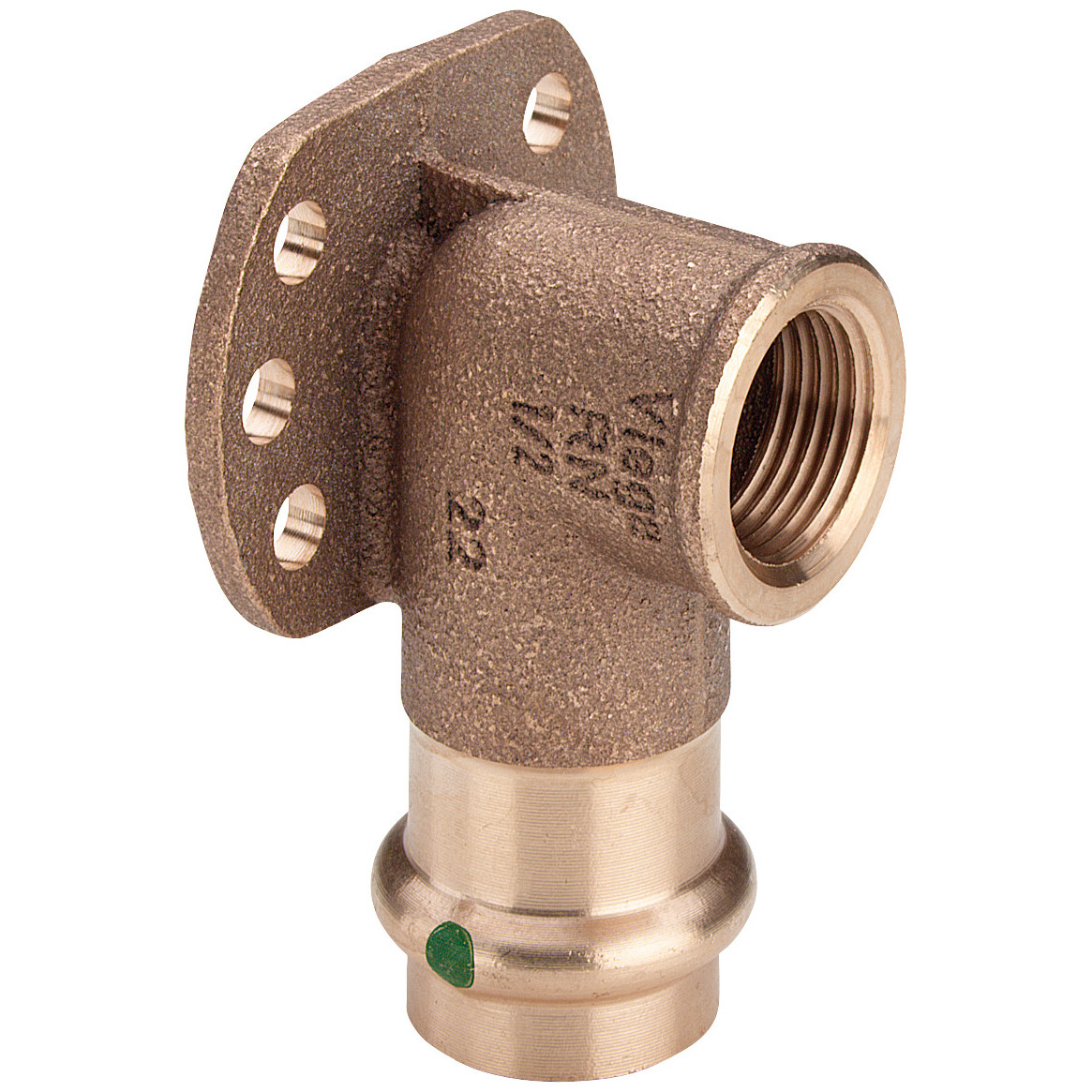 Viega Sanpress Wandscheibe 335229 22mm x 1/2 Zoll SC-Contur Rotguss Siliziumbronze EPDM Pressanschluss
