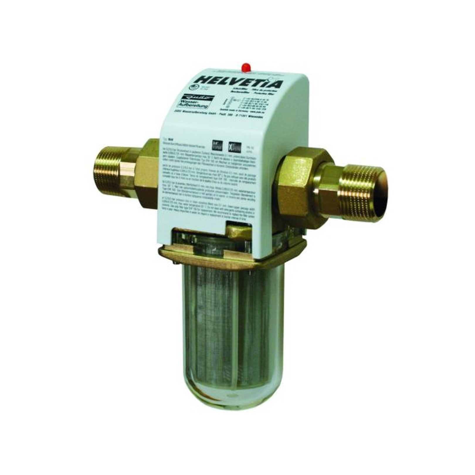 JUDO Wasserfilter Helvetia MHF DN25 1 Zoll Edelstahlfilter Messinggehäuse Verschraubung 8080020