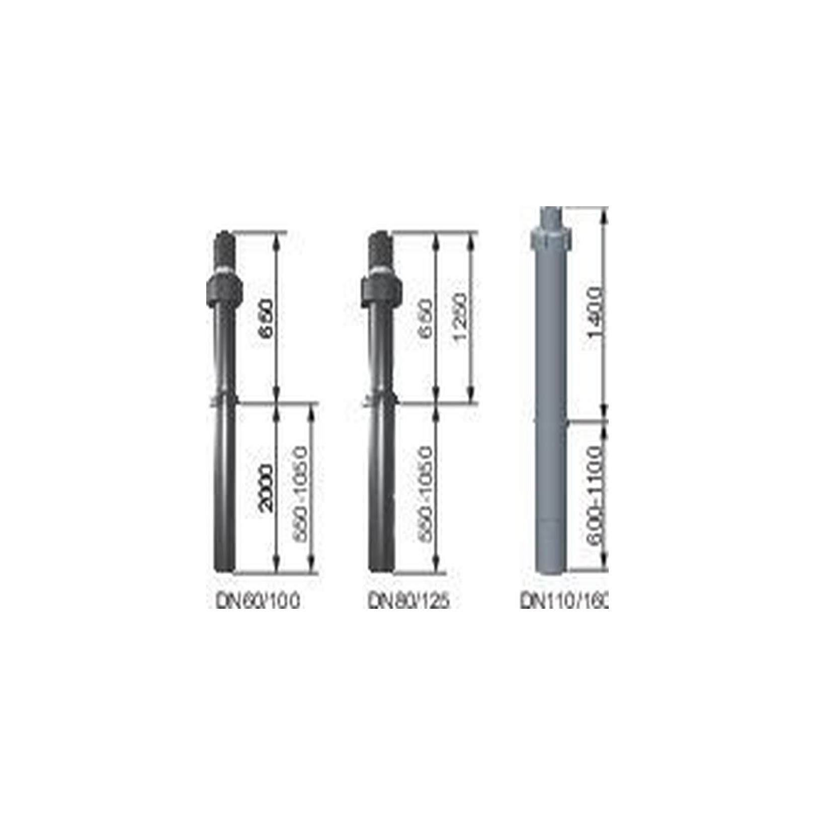 Wolf Luft-Abgasführung C33x DN60/100 senkrecht Schrägdach Flachdach 1200-1700 mm PP rotbraun 2651704