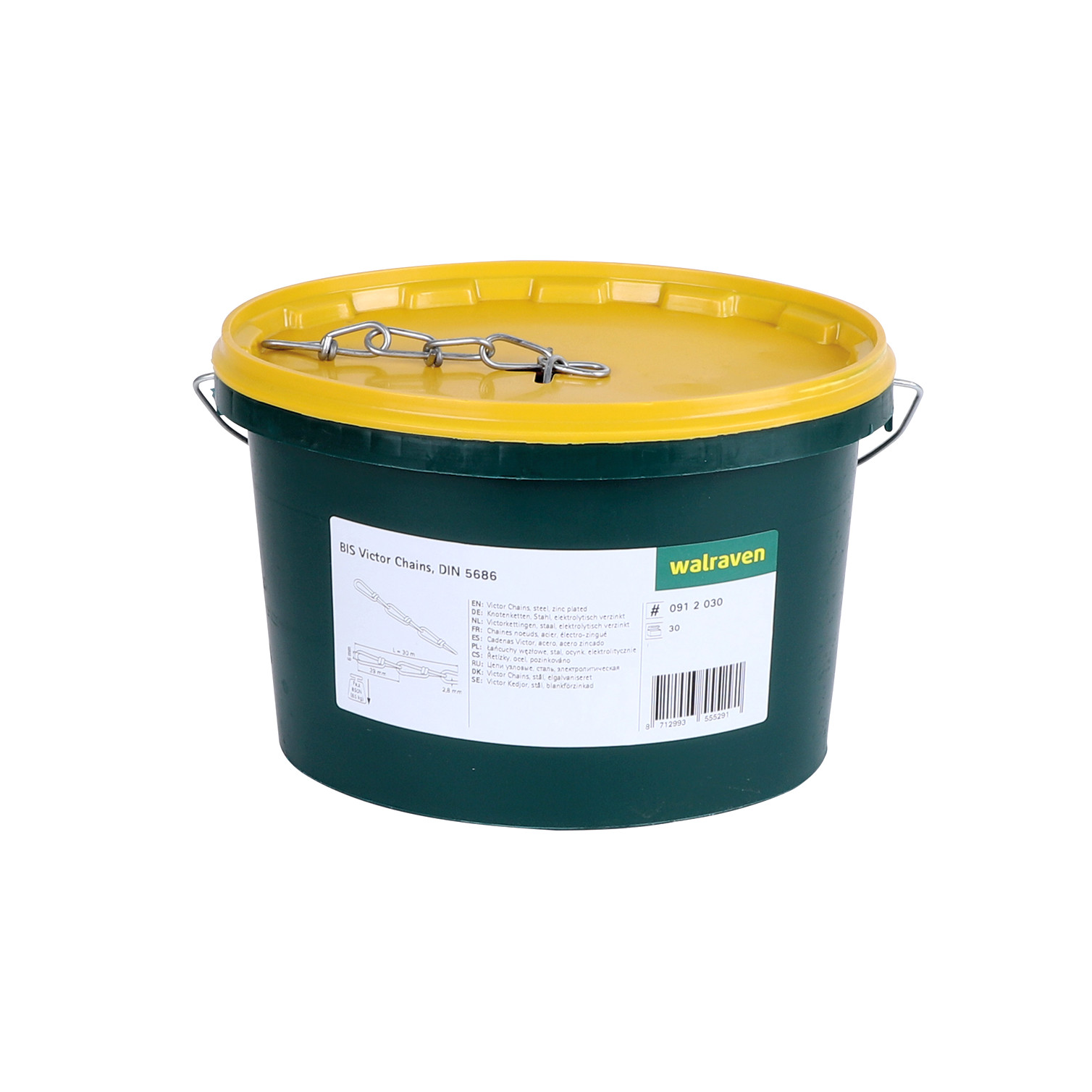 Walraven Knotenkette DIN 5686 2,8x39mm Stahl verzinkt 800N 0912030
