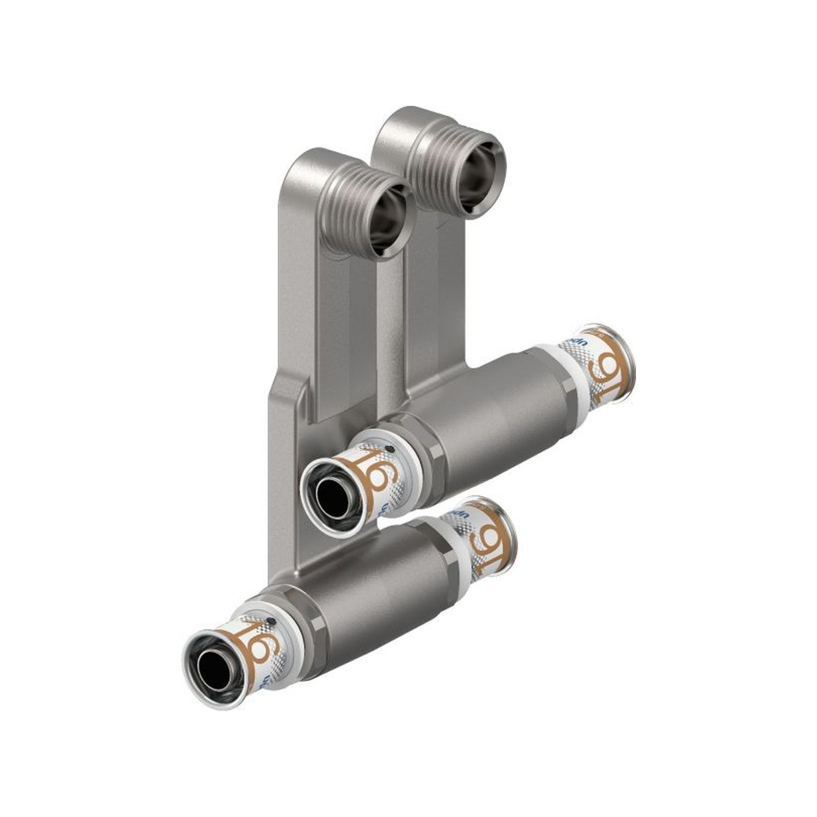 Uponor S-Press PLUS SL-Anschlussgarnitur 16-G1-2MT-16 Edelstahl Presshülse Messing 1070693