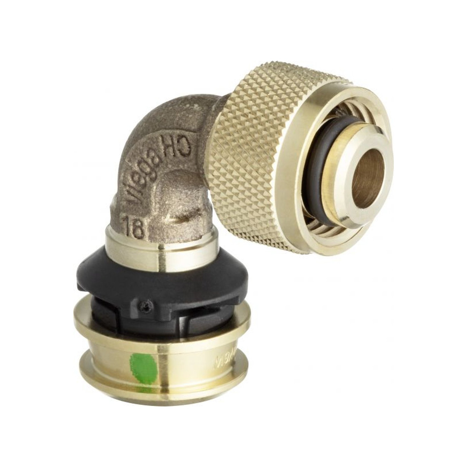 Viega Pressfitting Raxofix 5316.8 Übergangsbogen 90 Grad 16mm x 1/2 Zoll SC-Contur Siliziumbronze 776749