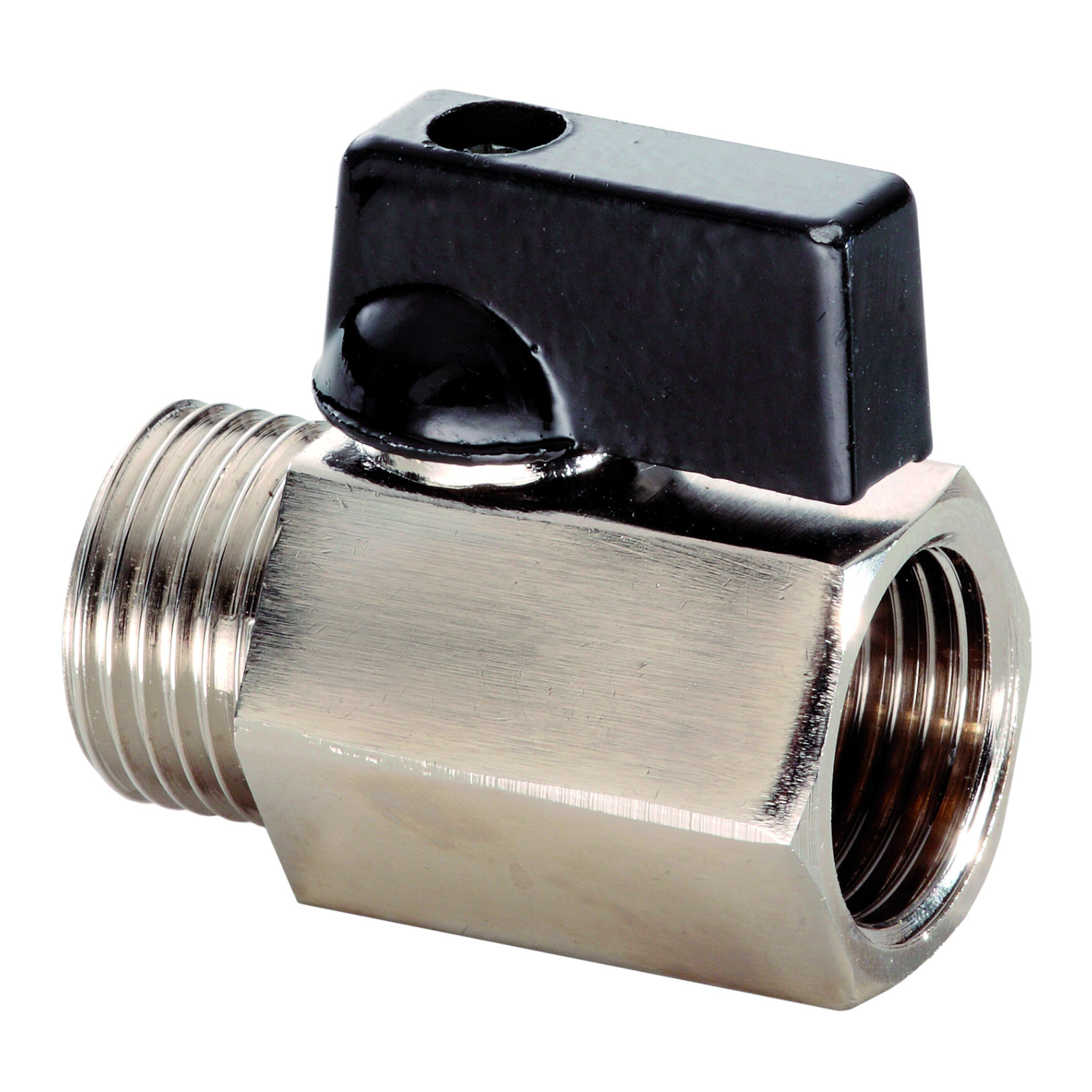 Schmidt Hermann Mini-Kugelhahn Drehgriff 1-2IG-AG verchromt 81465015