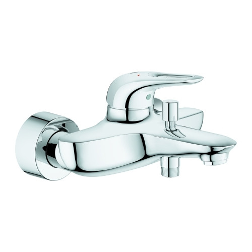 Grohe Einhand-Wannenbatterie Eurostyle 33591003 Wandmontage Chrom SilkMove Kartusche Mengenbegrenzung offener Hebel
