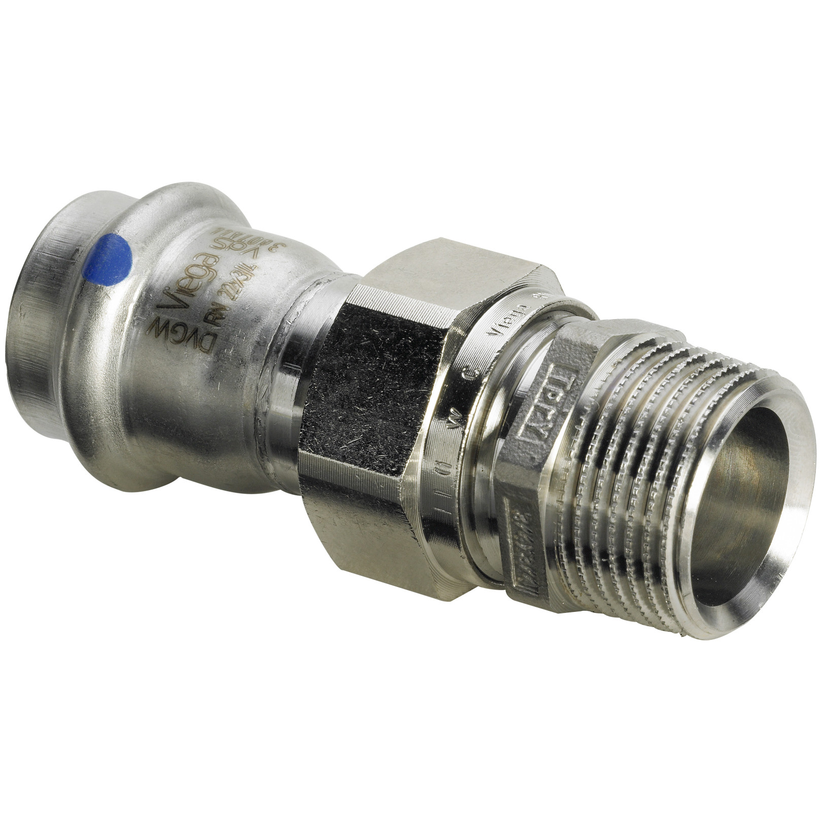 Viega Verschraubung Sanpress Inox 2365LF SC-Contur LABS-frei 42mm G1-1-2 EPDM 666644