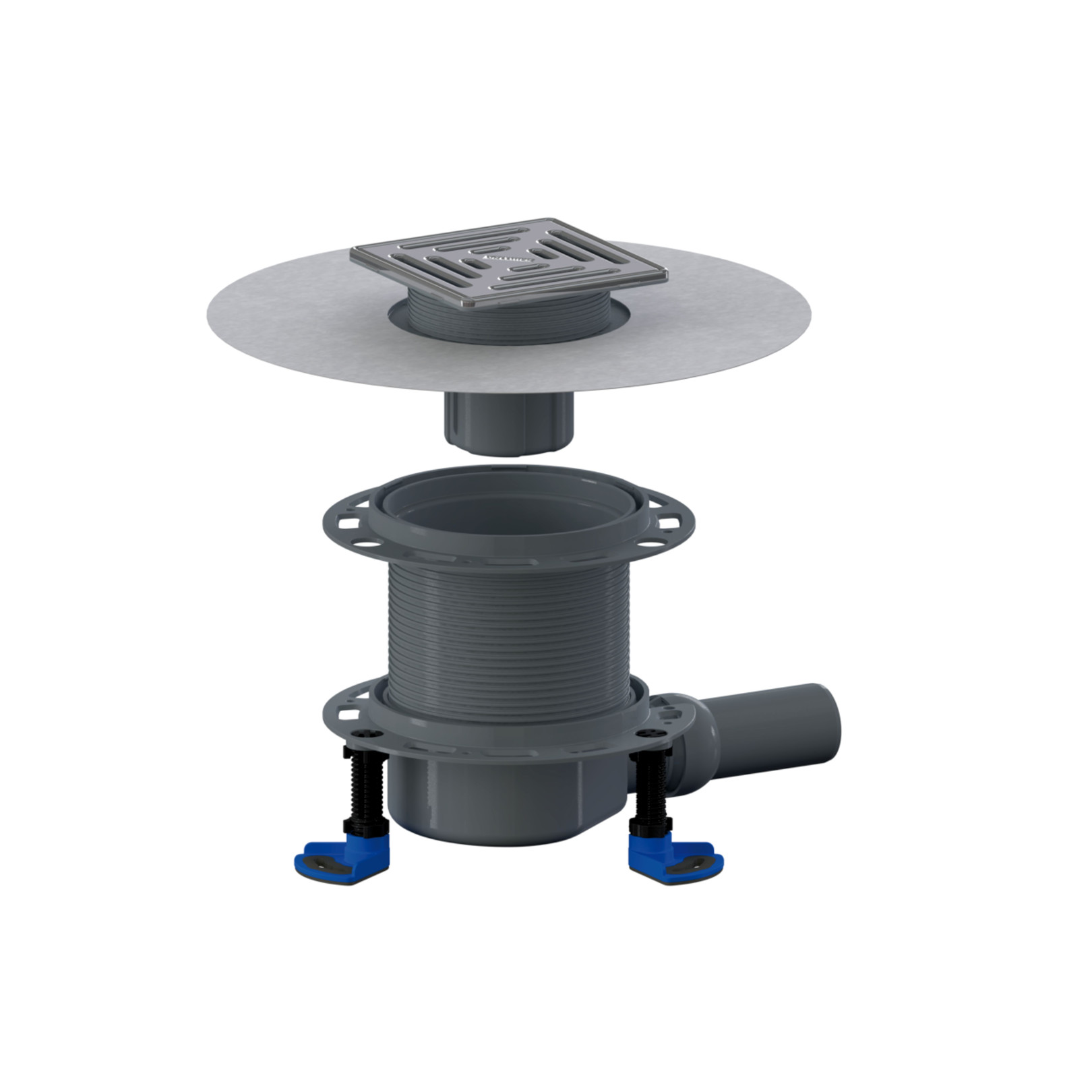 Dallmer Bodenablauf DallDrain Select Vario DN 50 Edelstahlrost 150x150mm 517050