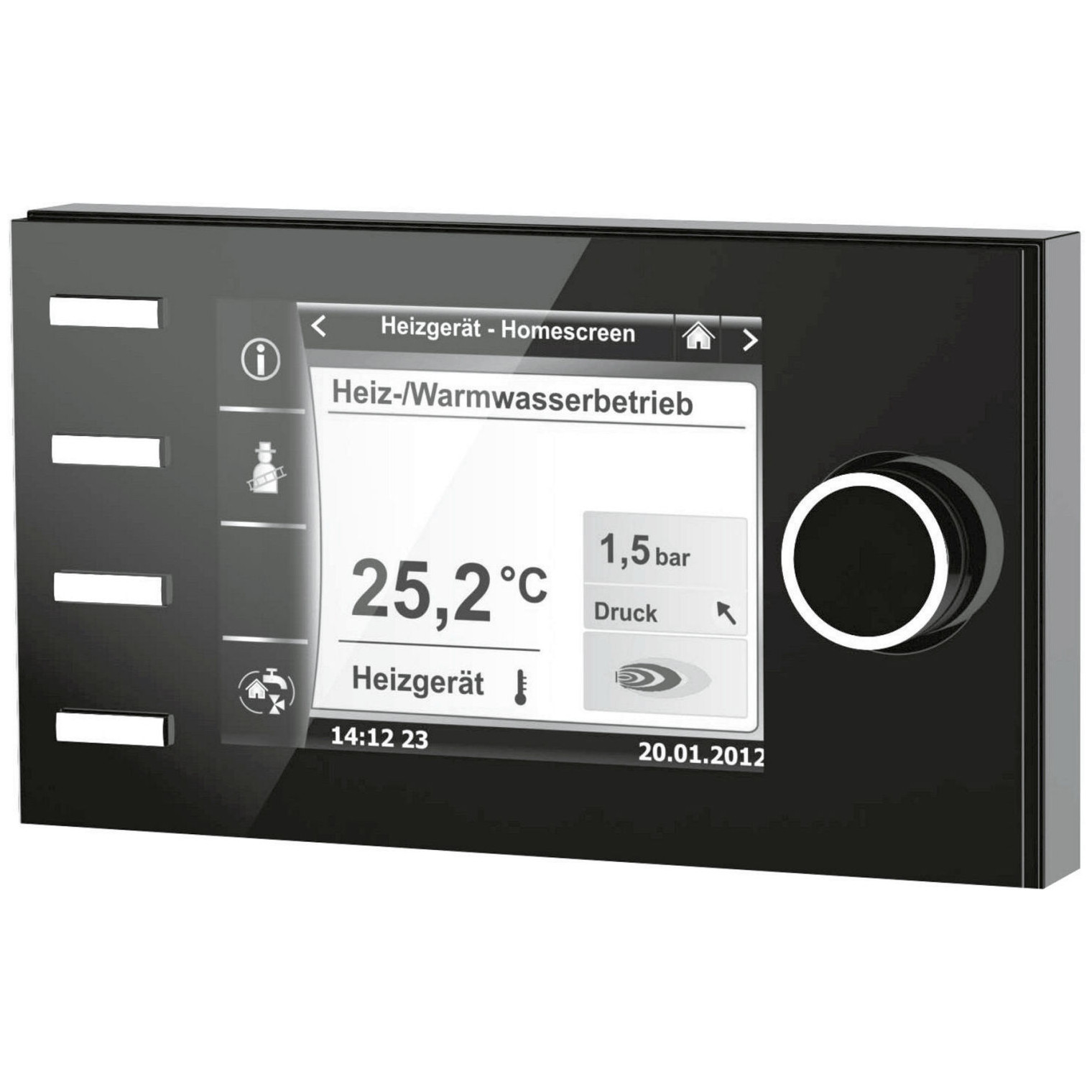 WOLF Bedienmodul BM-2 schwarz ohne Außentemperaturfühler Heizungssteuerung WRS-2 3.5 Zoll Farbdisplay 2745306