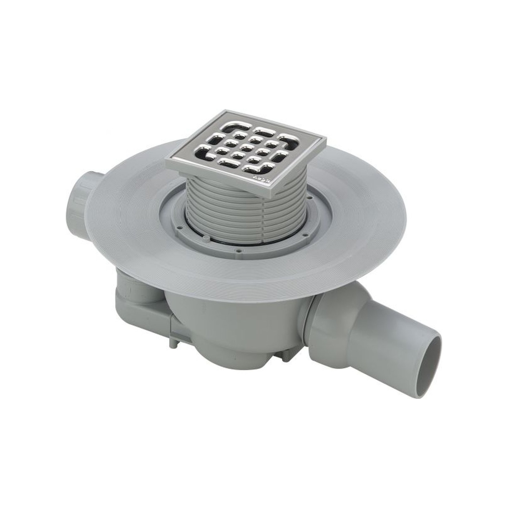 Viega Badablauf 4921.6 DN 40/50 10x10cm Edelstahlrost waagerechter Ablaufstutzen 556921