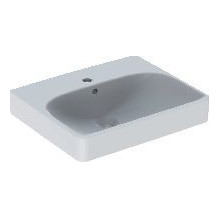 Geberit Handwaschbecken Smyle Square 50 cm Sanitärkeramik weiß mittiges Hahnloch sichtbarer Überlauf 500256011
