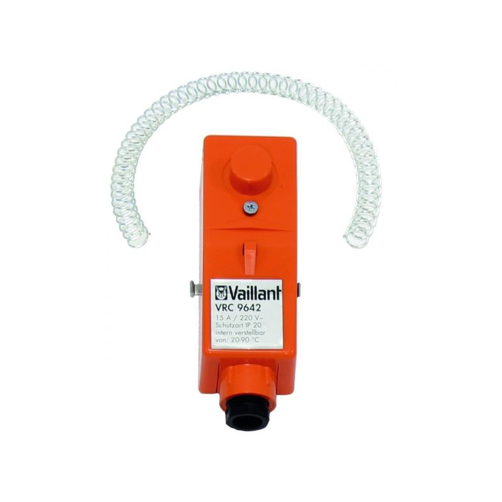 Vaillant Anlegethermostat VRC 9642 Umschaltkontakt Spannbandbefestigung Einstellbereich 10 bis 90 Grad Schaltdifferenz 5 K 009642