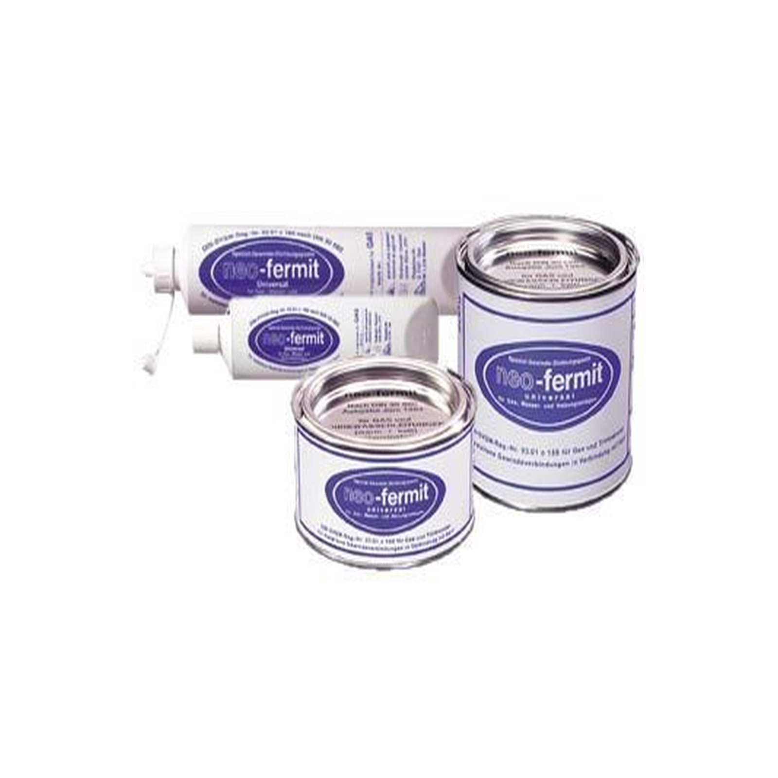 FERMIT Gewindedichtungspaste Neo Universal 150g Tube metallene Gewinde Gas Wasser Heizung 01002 FERMIT Dichtpaste Neo Universal 800g Dose Gewindedichtung Gas Wasser Heizung DIN EN 751-2 01005