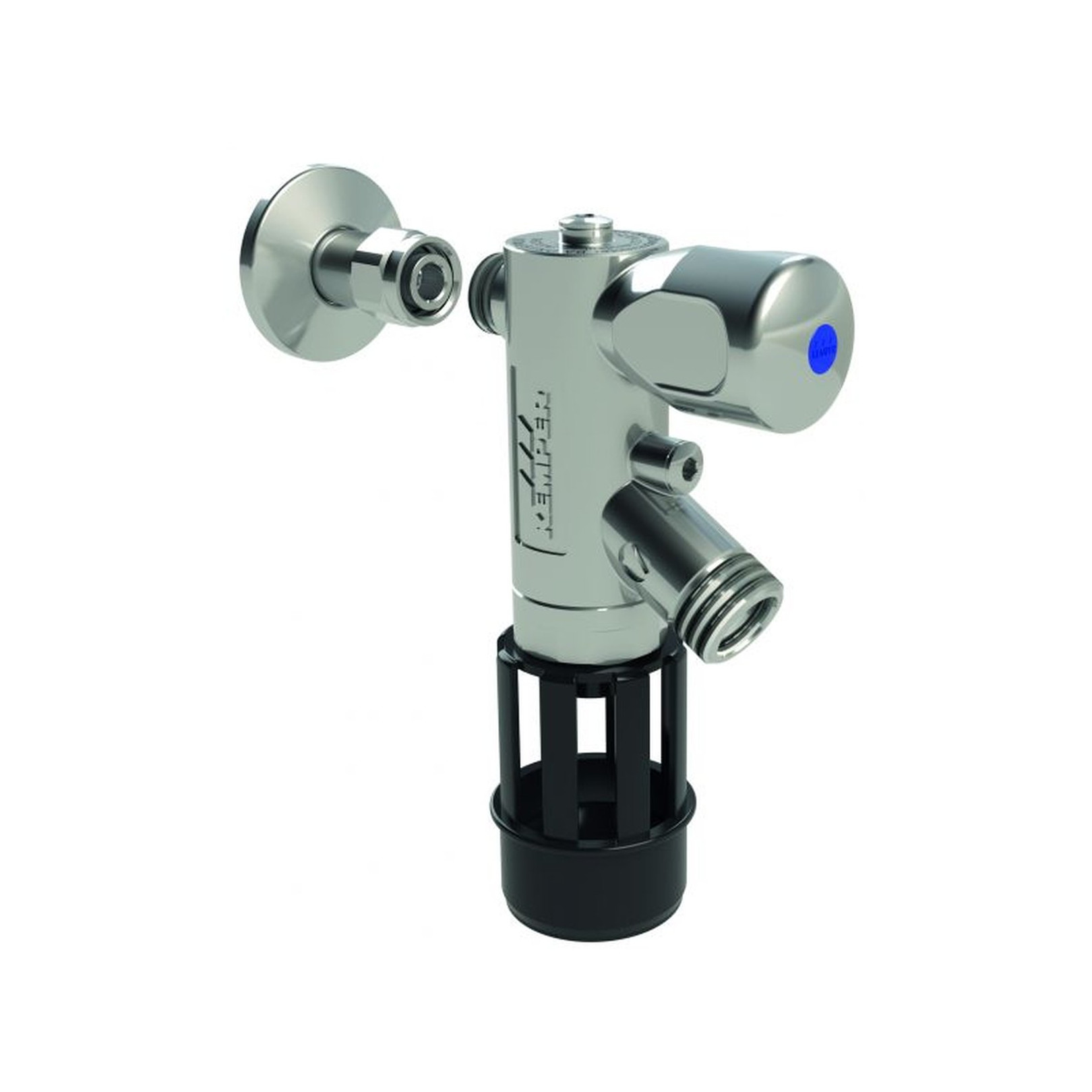 Kemper Wohnungs-BA Systemtrenner 3680201500 DN10 R1-2 verchromt Edelstahl-Schmutzfänger