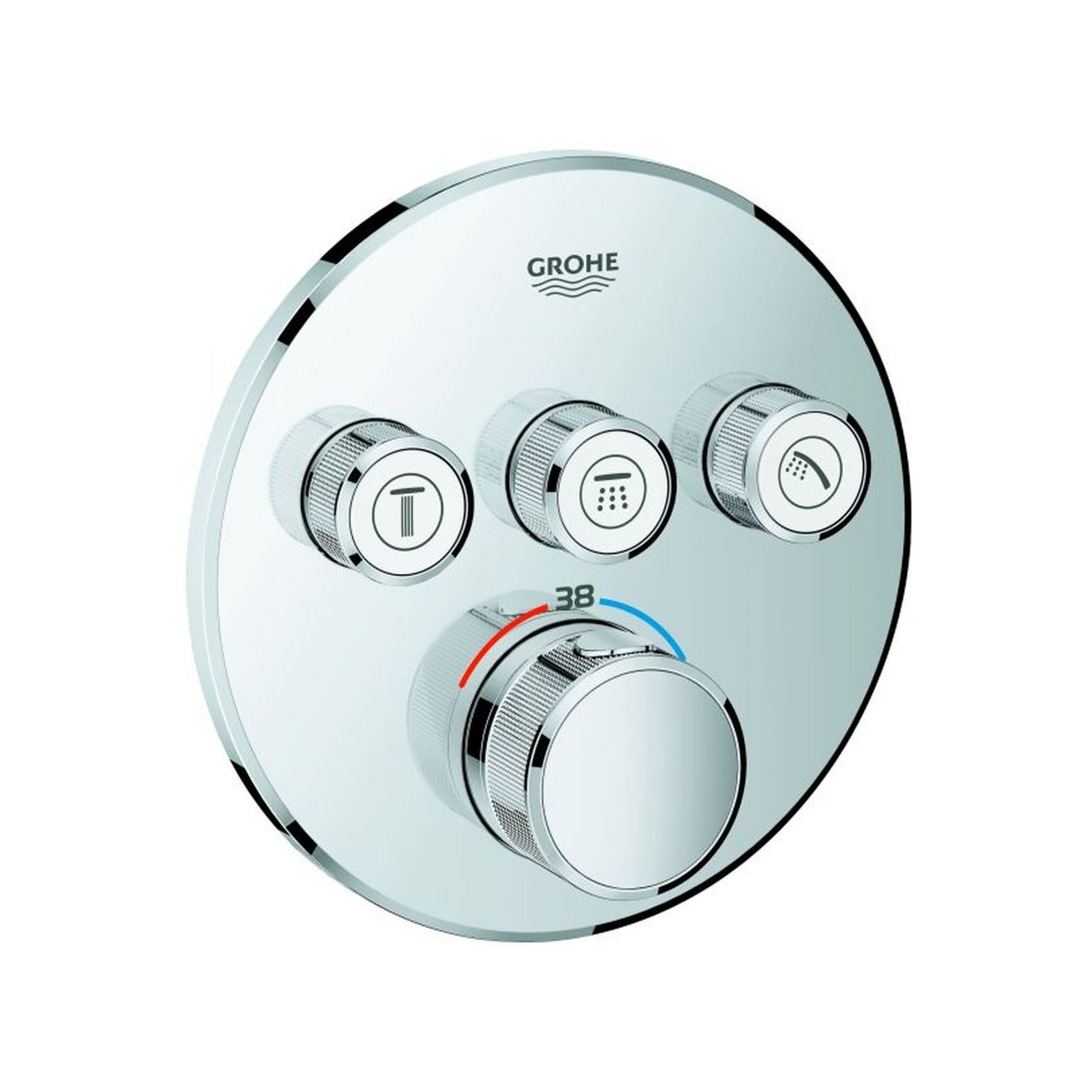 GROHE Thermostat Grohtherm SmartControl 3 Absperrventile rund TurboStat SmartControl chrom 29121000