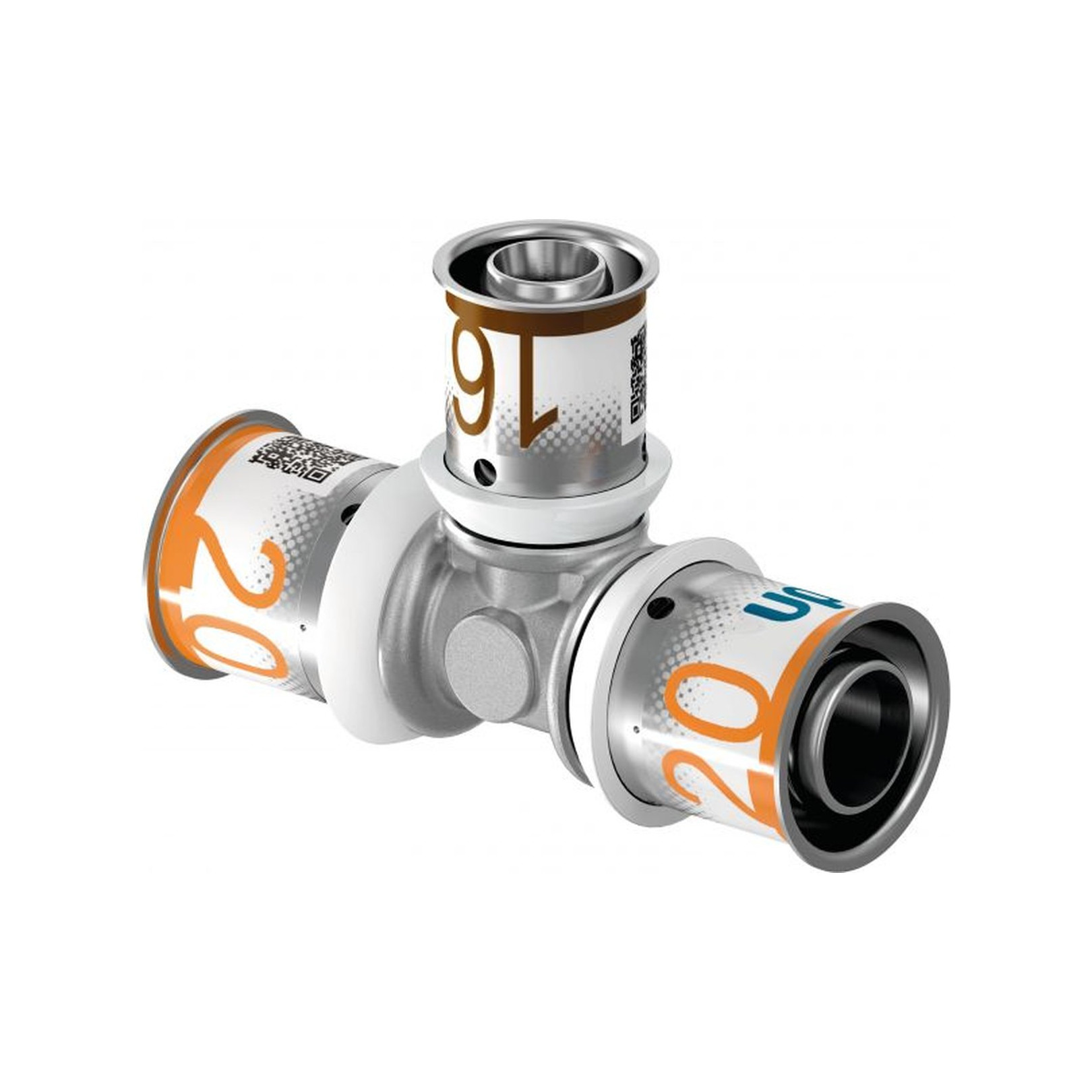 Uponor S-Press PLUS T-Stück reduziert 20 mm 25 mm 20 mm Pressfitting DVGW 1070571