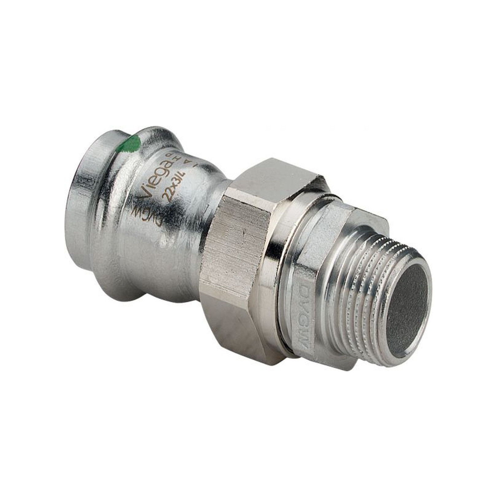 Viega Verschraubung Sanpress Inox 2365 28x3/4 AG flachdichtend SC-Contur Edelstahl 438326