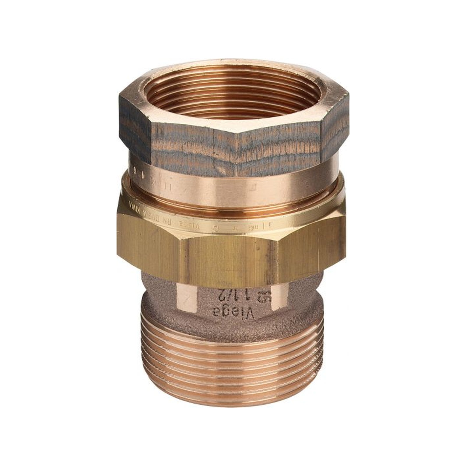 VIEGA Gewindefitting Rotguss Verschraubung Typ 3331 DN50 IGxAG flachdichtend 271329