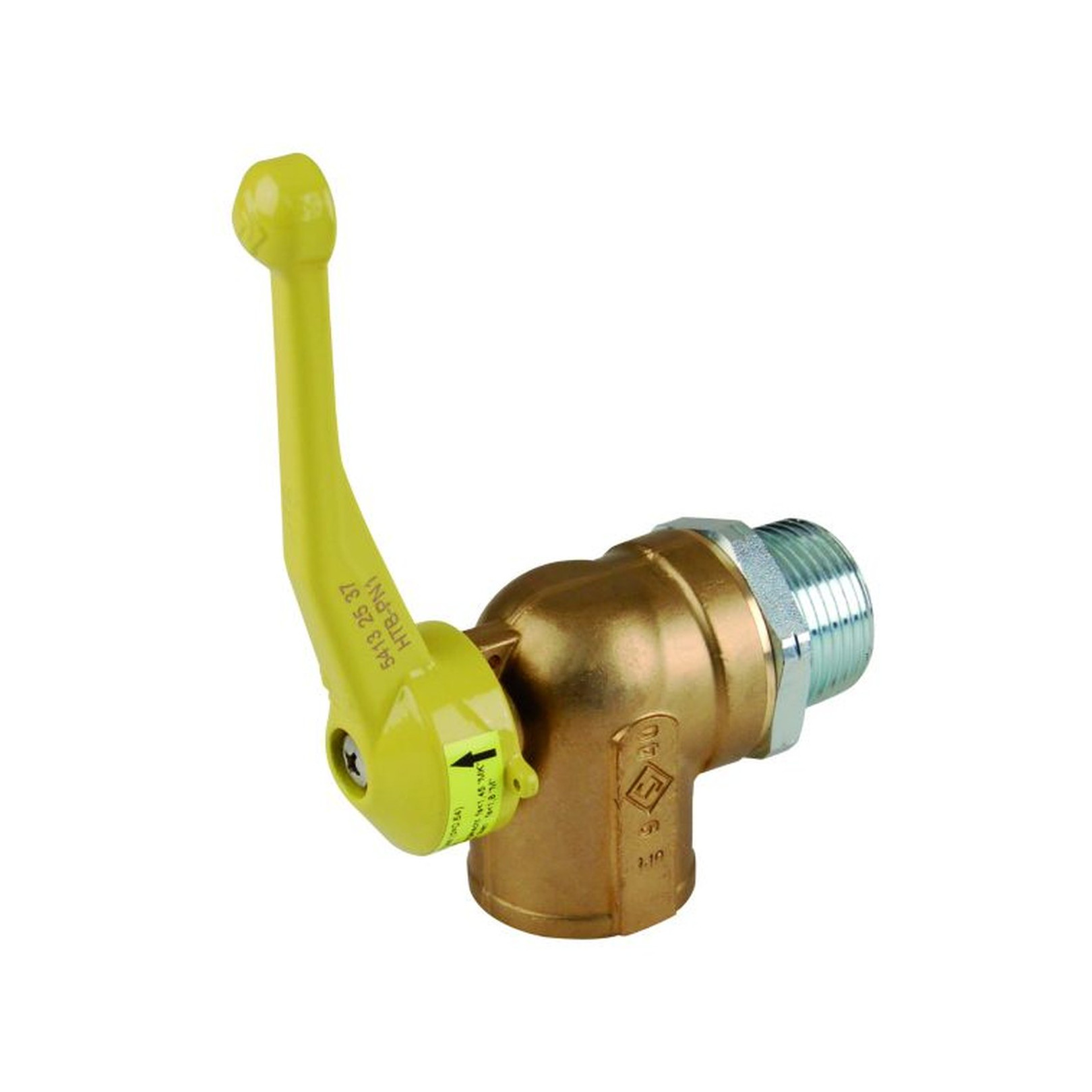 Aalberts Gas Eckkugelhahn SEPP 5413.60 DN25 6.0 cbm/h R1 x Rp1 Messing integrierter Gasströmungswächter 0210349