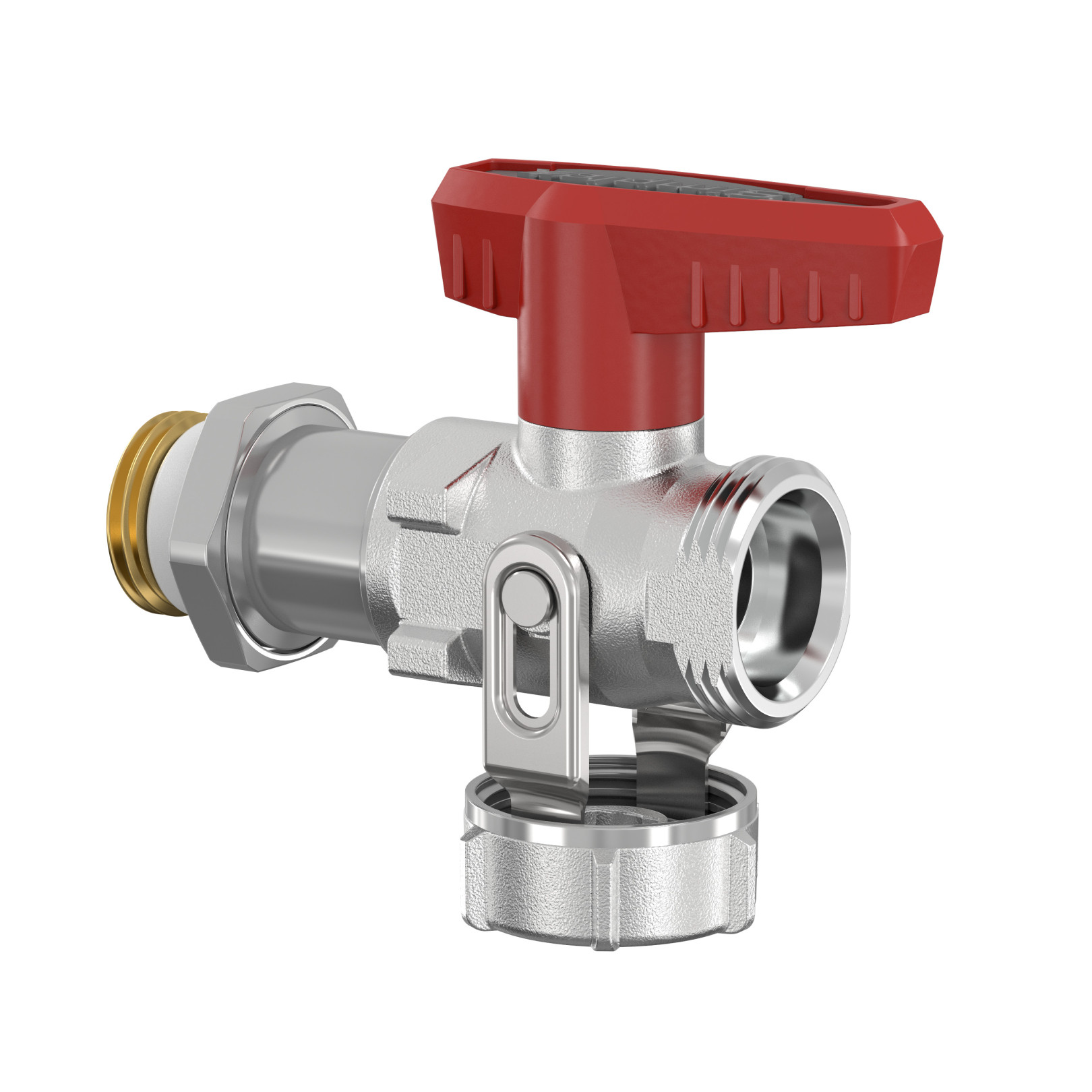Flamco Simplex KFE-Kugelhahn F10640 Durchgang G1/2a PN16 Messing vernickelt Flügelgriff