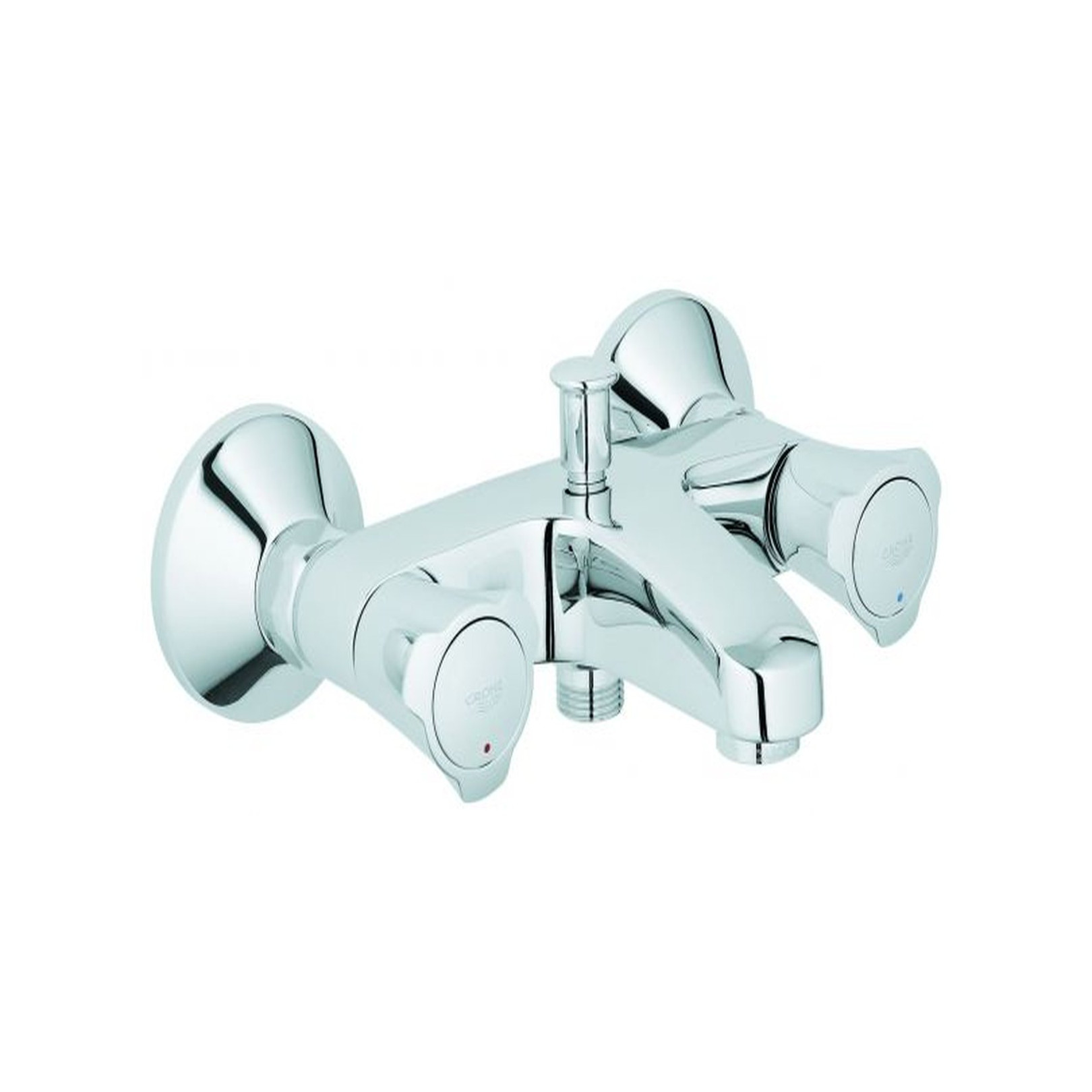 Grohe Wannenbatterie Costa DN 15 Zweigriffmischer Wandmontage Chrom Messing Umsteller 25450001