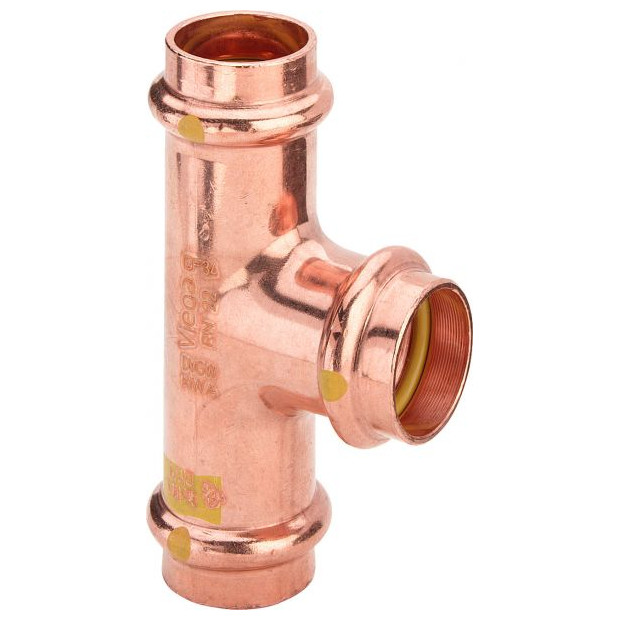 Viega T-Stueck Profipress-G 2618 54x28x54mm Kupfer Gas Pressfitting HNBR Dichtelemente 664572