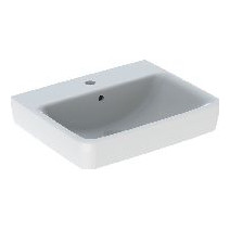 Geberit Waschtisch Renova Plan 55x44cm mittig Hahnloch Überlauf weiß Sanitärkeramik 501632001