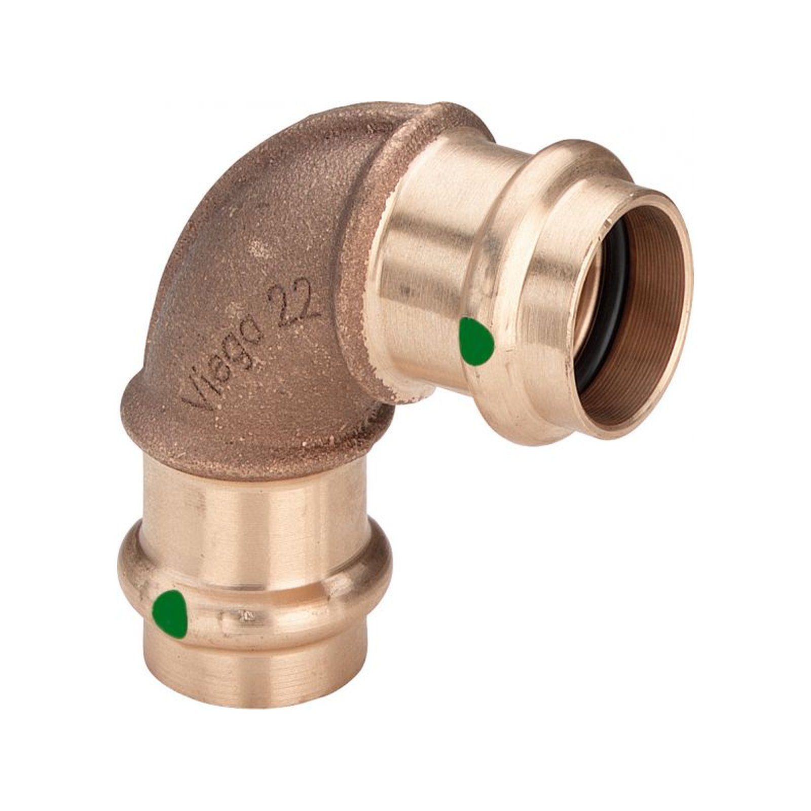 Viega Sanpress Bogen 281267 18 mm 90 Grad Rotguss Siliziumbronze SC-Contur EPDM Pressanschluss