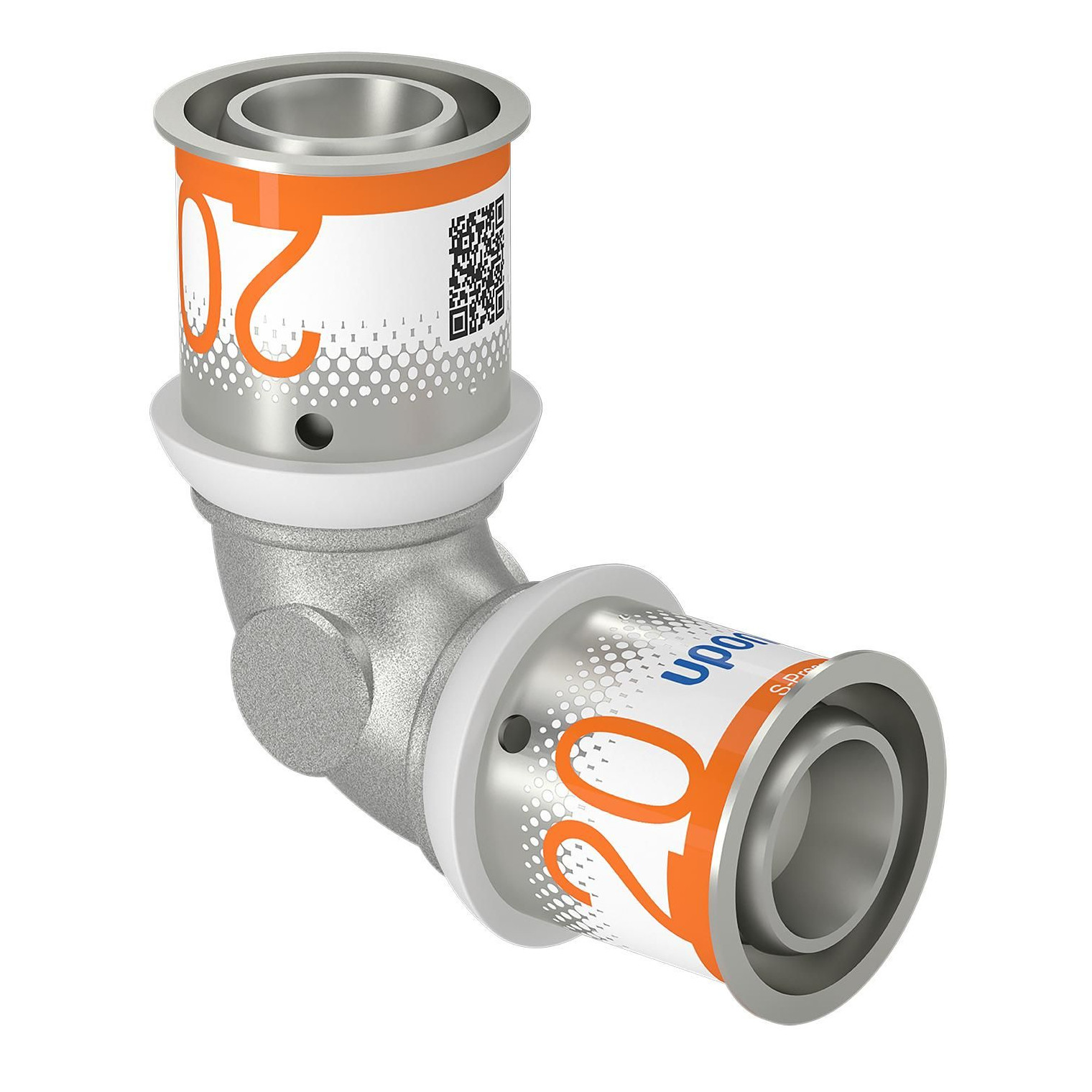 Uponor S-Press PLUS Bogen 90 Grad 20 mm Pressfitting PPSU Messing verzinnt DVGW 1070528