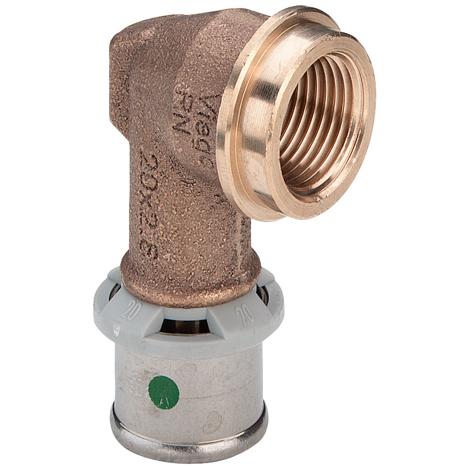 Viega Pressfitting Sanfix P 2114.11 Winkel 20mm x 3/4 Zoll IG Rotguss SC-Contur 316754