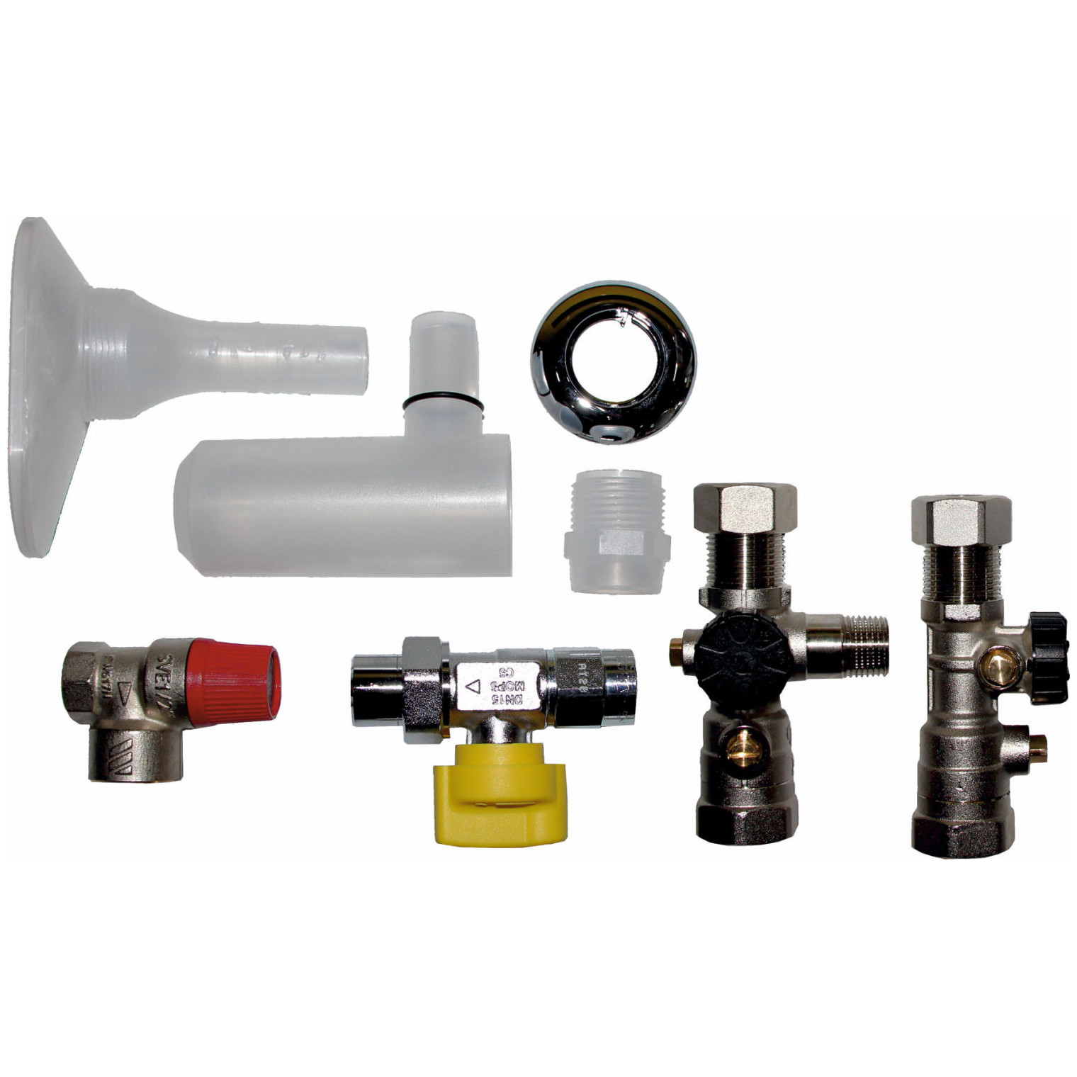 WOLF Anschluss-Set Gasthermen AP KFE-Hahn thermische Sicherung Sicherheitsventil 3 bar 2072346