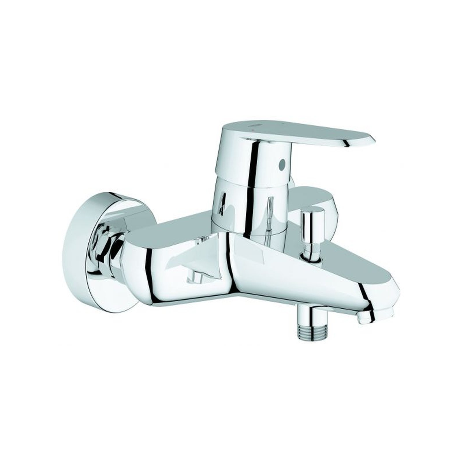 Grohe Einhand-Wannenbatterie Eurodisc C Wandmontage eigensicher Chrom SilkMove 46 mm Keramikkartusche Rückflussverhinderer 33390002