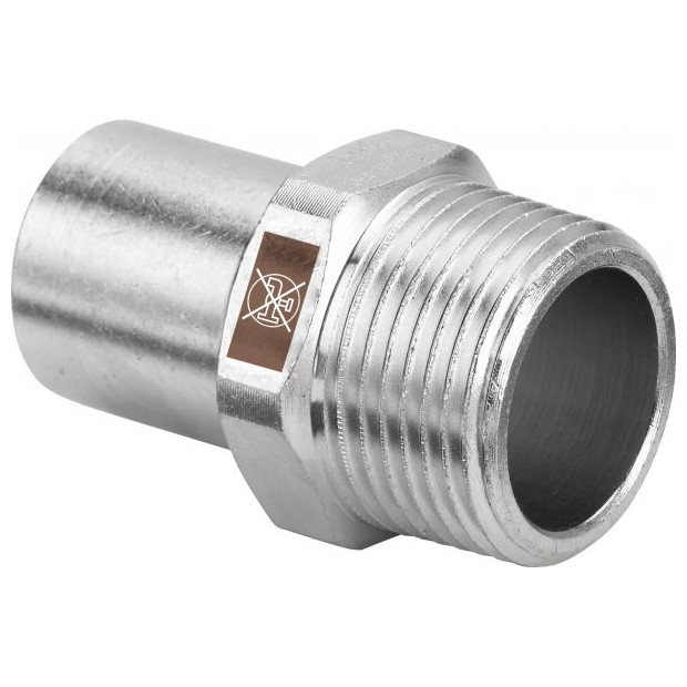 VIEGA Einsteckstück Temponox 1711.1 15mm R1-2 Stahl nichtrostend Mehrkant 810634