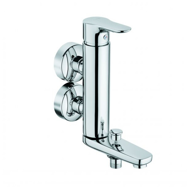 KLUDI Wannenfuellarmatur OBJEKTA Einhebelmischer DN 15 vertikale Blockarmatur chrom 364890575