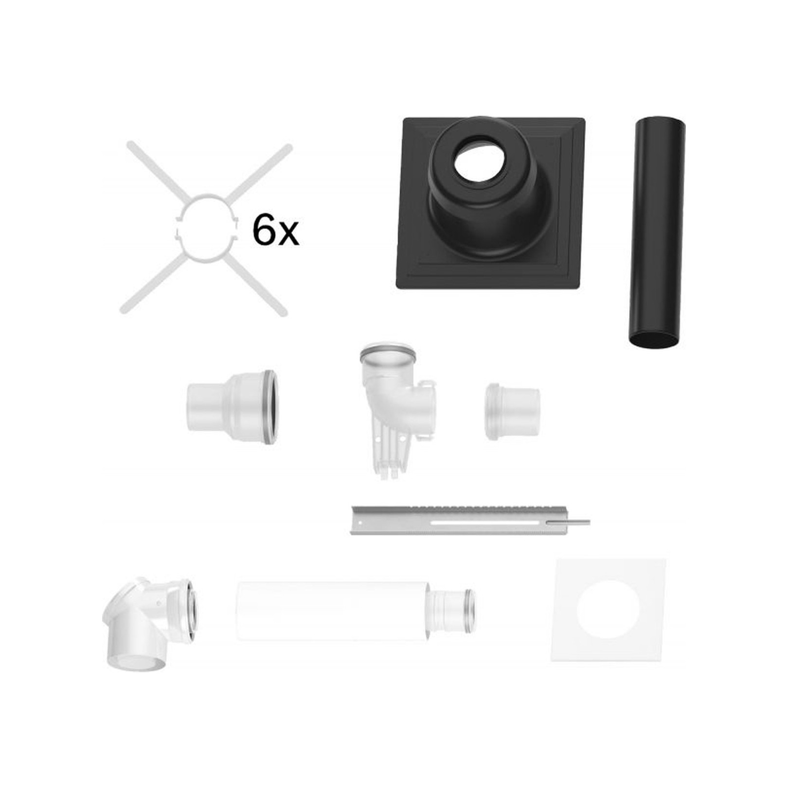 Bosch Abgaszubehör FC-Set80-C93x Grundbausatz 80/125-110 Kunststoff Schacht oben Anschluss oben 7738112548