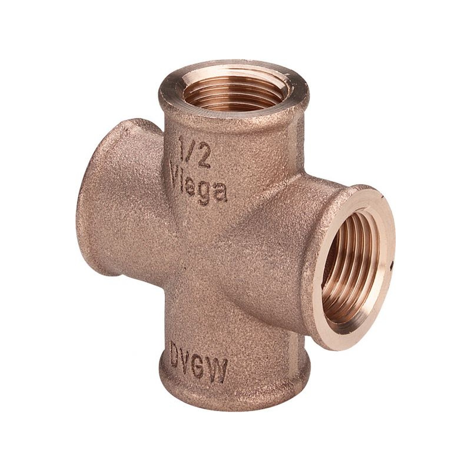 VIEGA Gewindefitting Rotguss Kreuzstück 3180 DN25 1 Zoll IG DVGW 320638