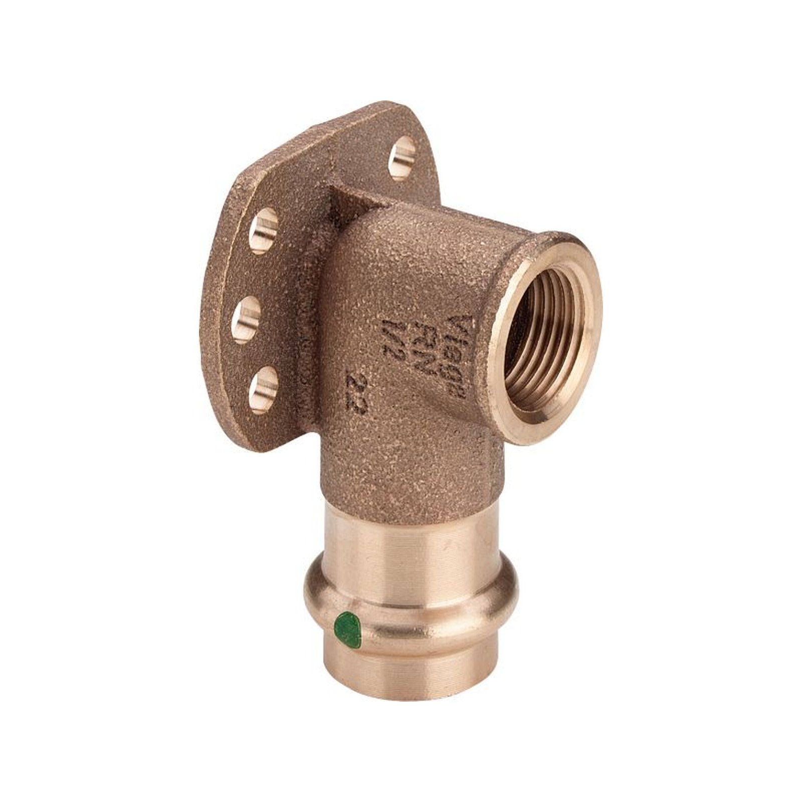 Viega Sanpress Wandscheibe 335229 22mm x 1/2 Zoll SC-Contur Rotguss Siliziumbronze EPDM Pressanschluss