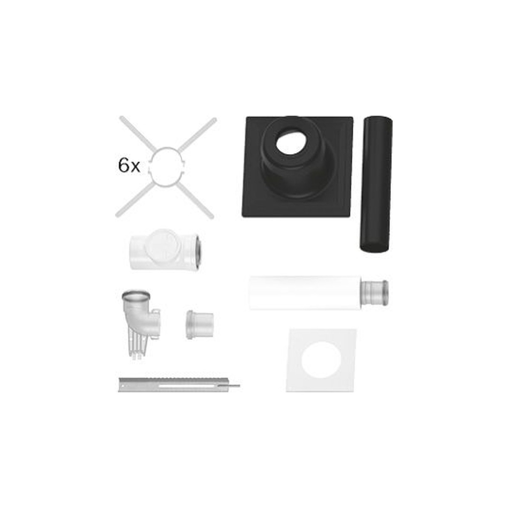 Bosch Abgaszubehör FC-Set80-C93x Grundbausatz 80/125 Schacht hinten Kunststoff 7738112740