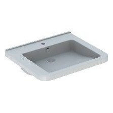 Geberit Waschtisch Renova Comfort Square 65x55cm barrierefrei Hahnloch mittig Ueberlauf weiss 128665000