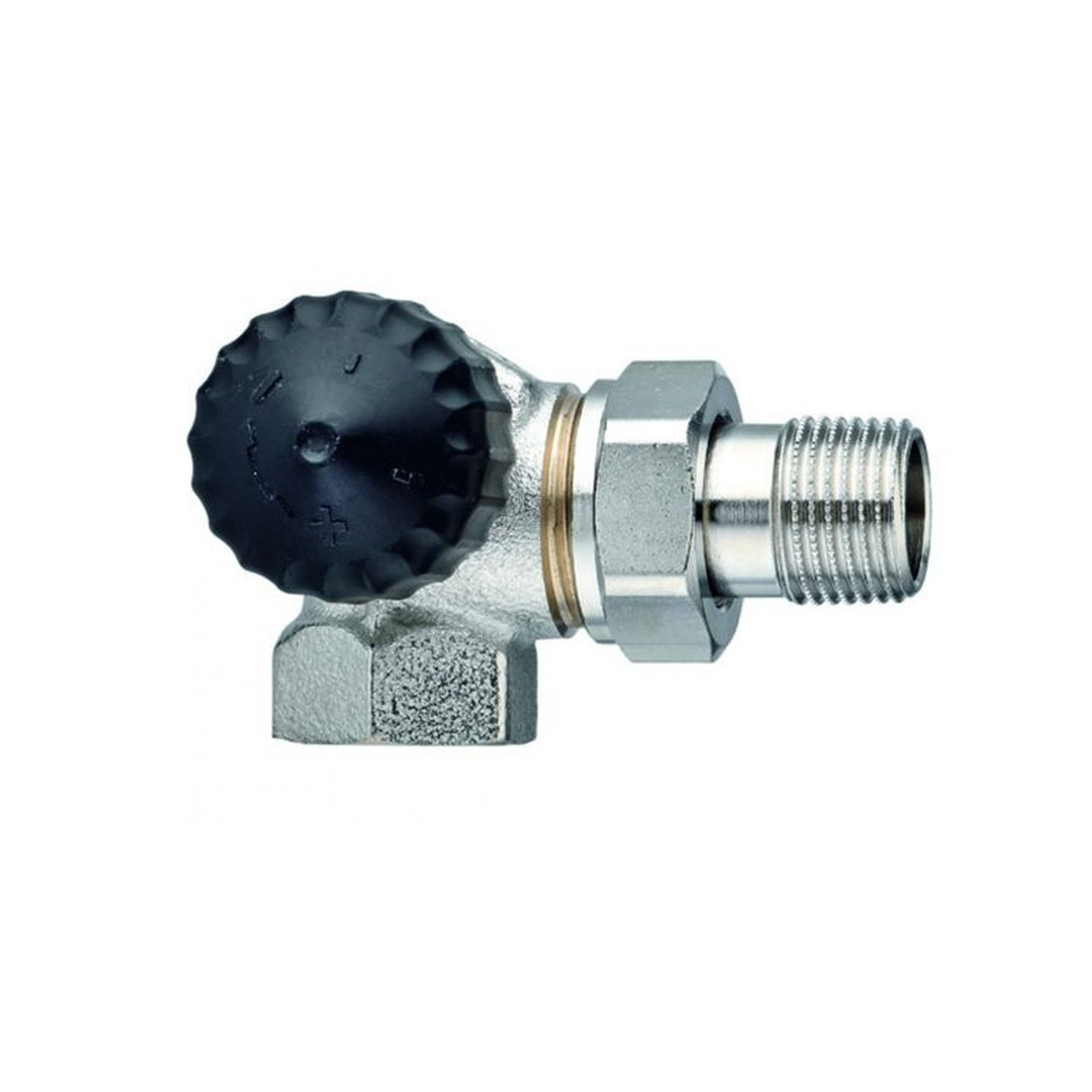 IMI Heimeier Winkeleck-Ventilunterteil Standard 1-2 Zoll links Rotguss vernickelt 2311-02.000