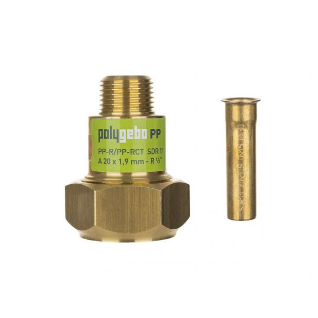 GEBO Messing-Klemmverbinder Serie 330 Typ MAP 20x1,9mm R 1-2 Zoll PP-R PP-RCT 15330000120