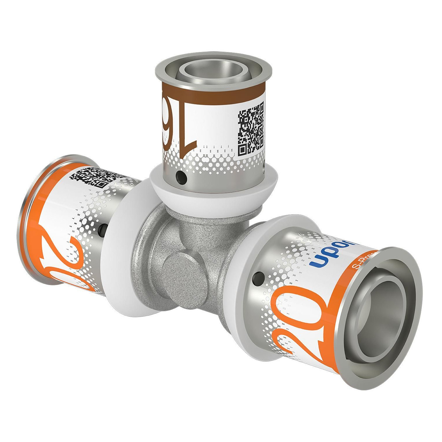Uponor S-Press PLUS T-Stück reduziert 20mm 16mm 20mm Pressmuffe DVGW zertifiziert 1070568