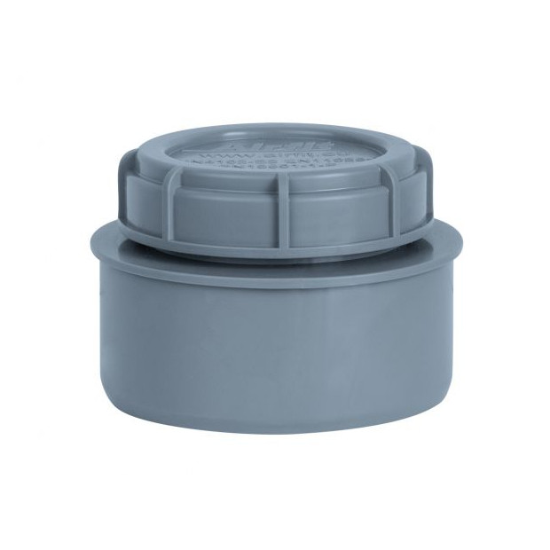 Airfit Endstopfen DN110 Schraubverschlusskappe grau HT-Safe Silent PP 51110ES