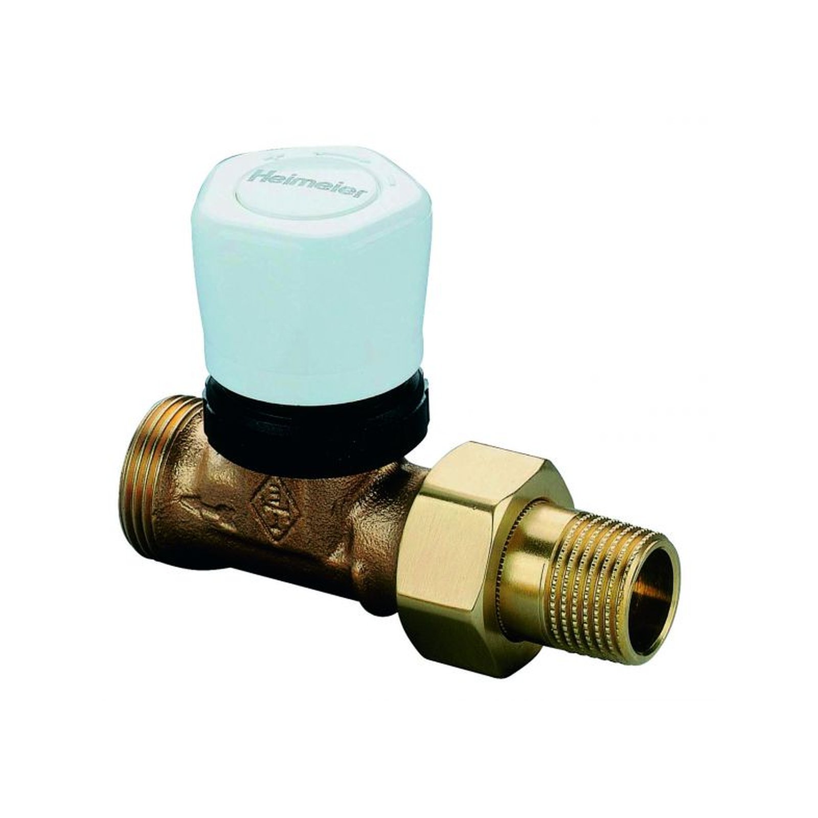 Heimeier Vorlauf-Regulierventil DN15 DN20 Handregulierkappe Thermostat-Oberteil Rotguss Durchgang 1304-02.000