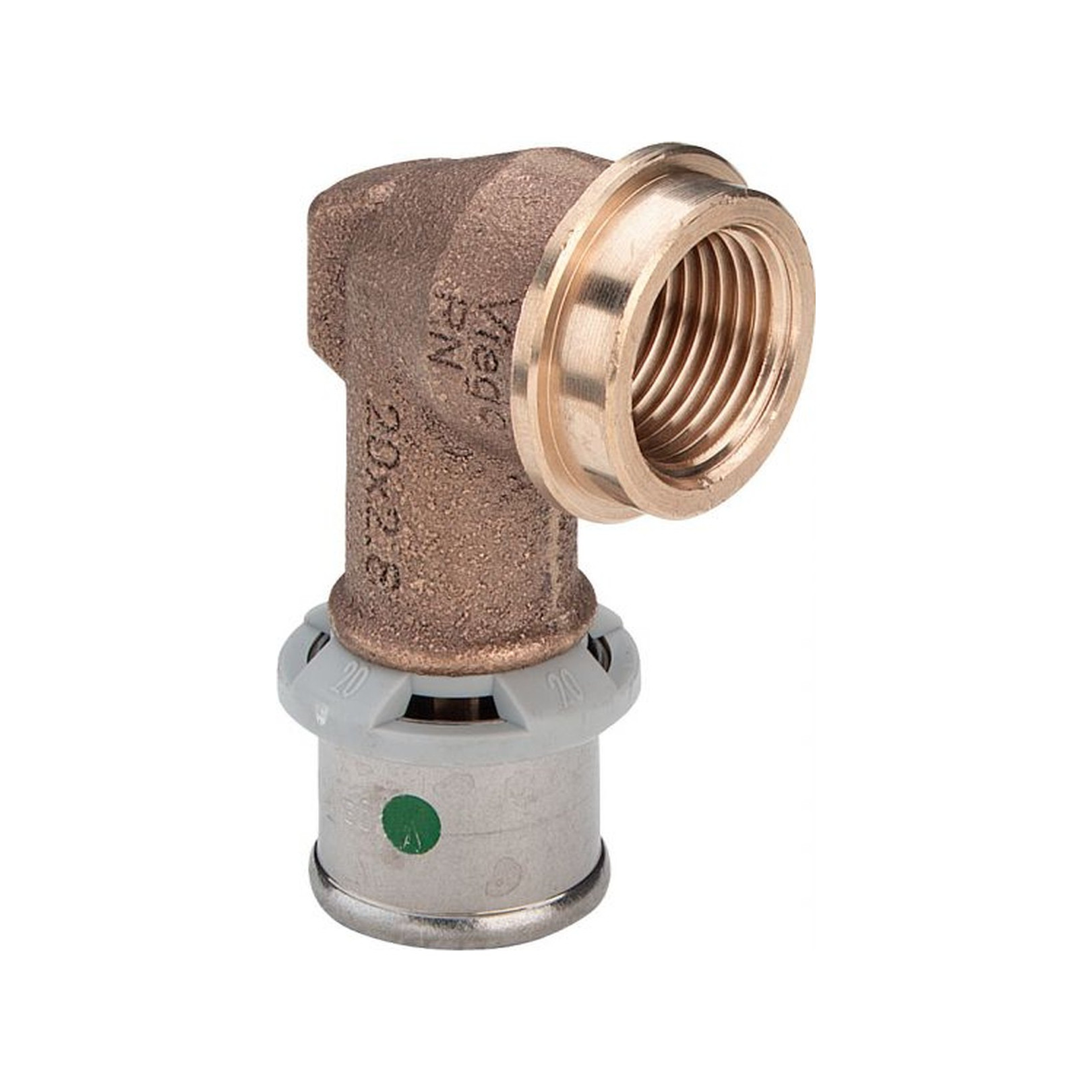 Viega Pressfitting Sanfix P 2114.11 Winkel 20mm x 3/4 Zoll IG Rotguss SC-Contur 316754